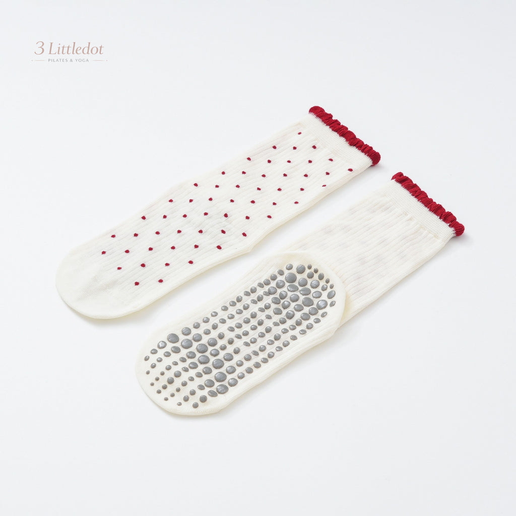 Studio Grace | ‘Dainty Dot Ruffle’ Crew Grip Socks