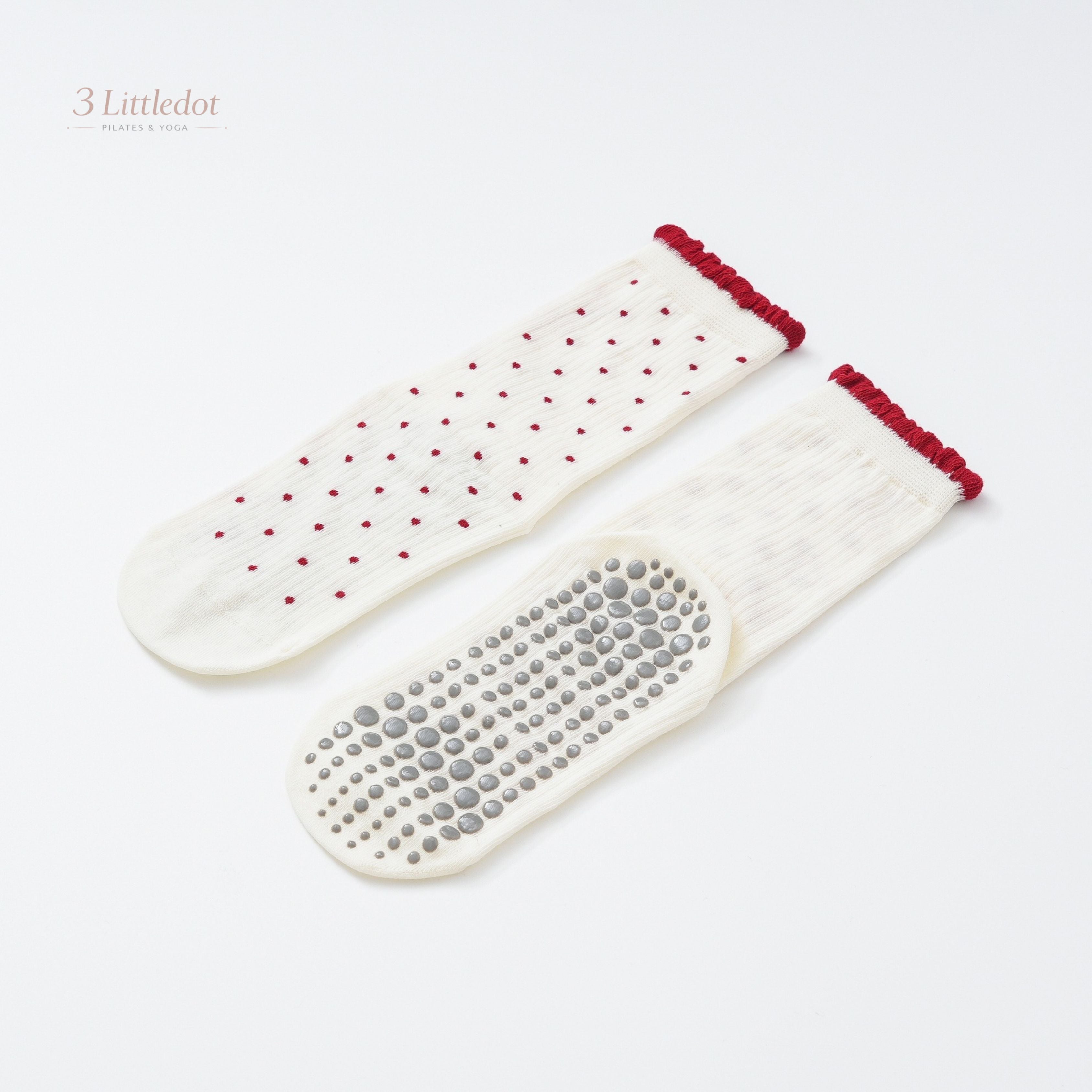 Studio Grace | ‘Dainty Dot Ruffle’ Crew Grip Socks