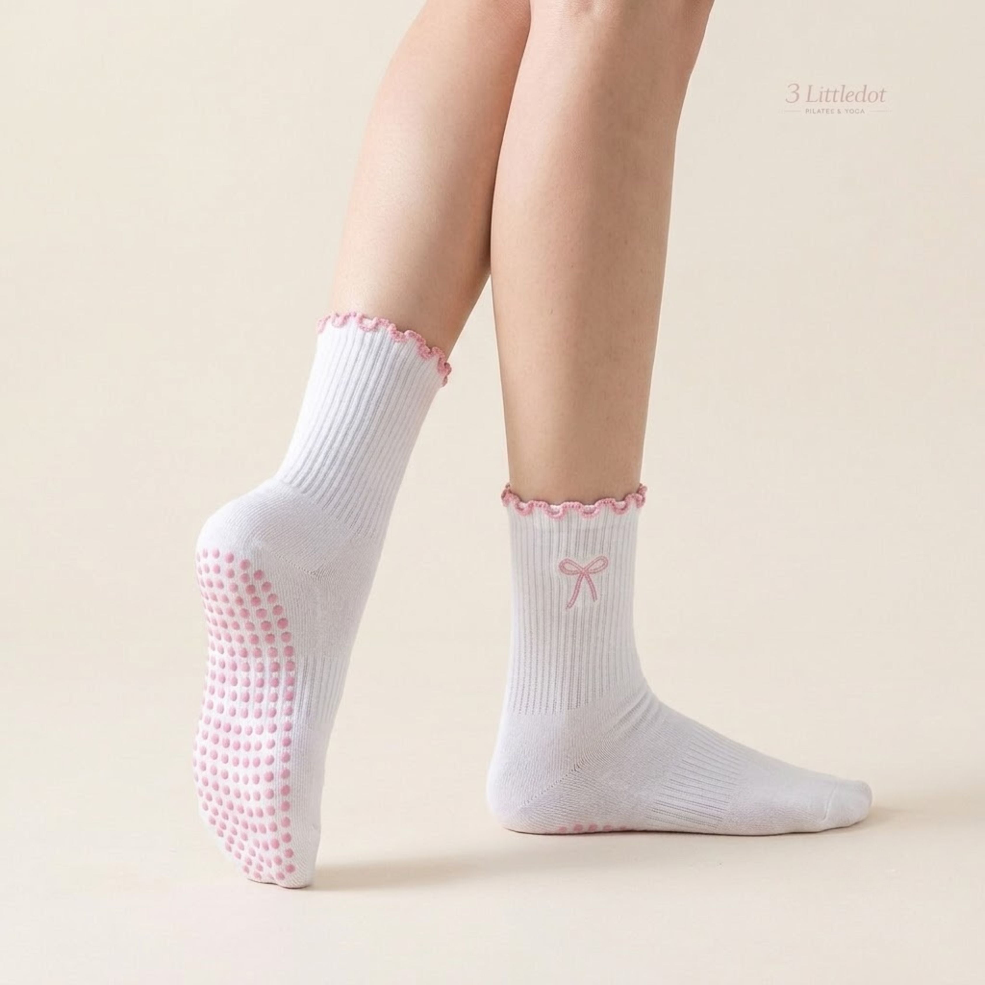 Little Joy | Ruffle Ribbon Crew Grip Socks