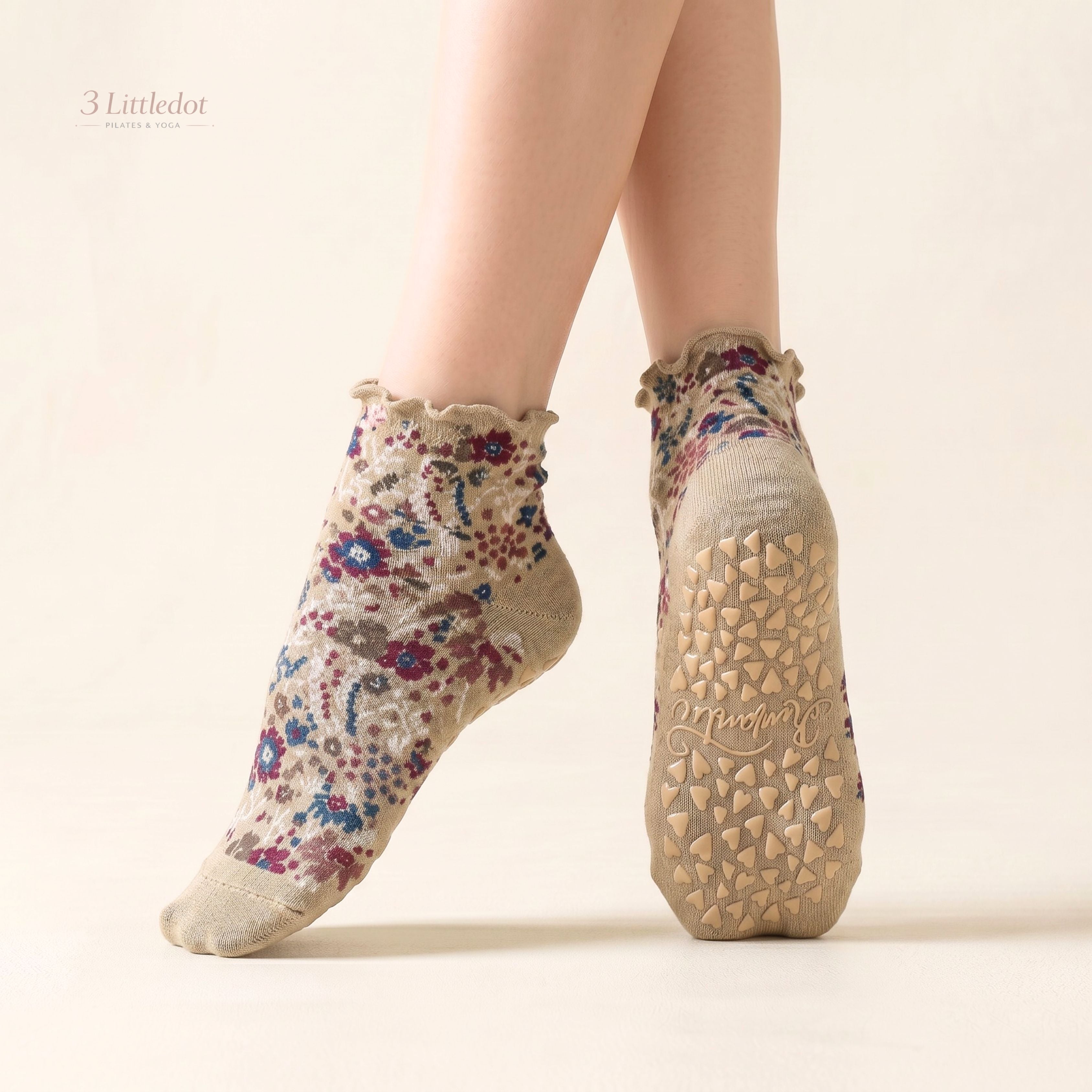Studio Grace | ‘Vintage Bloom’ Low-Cut Grip Socks