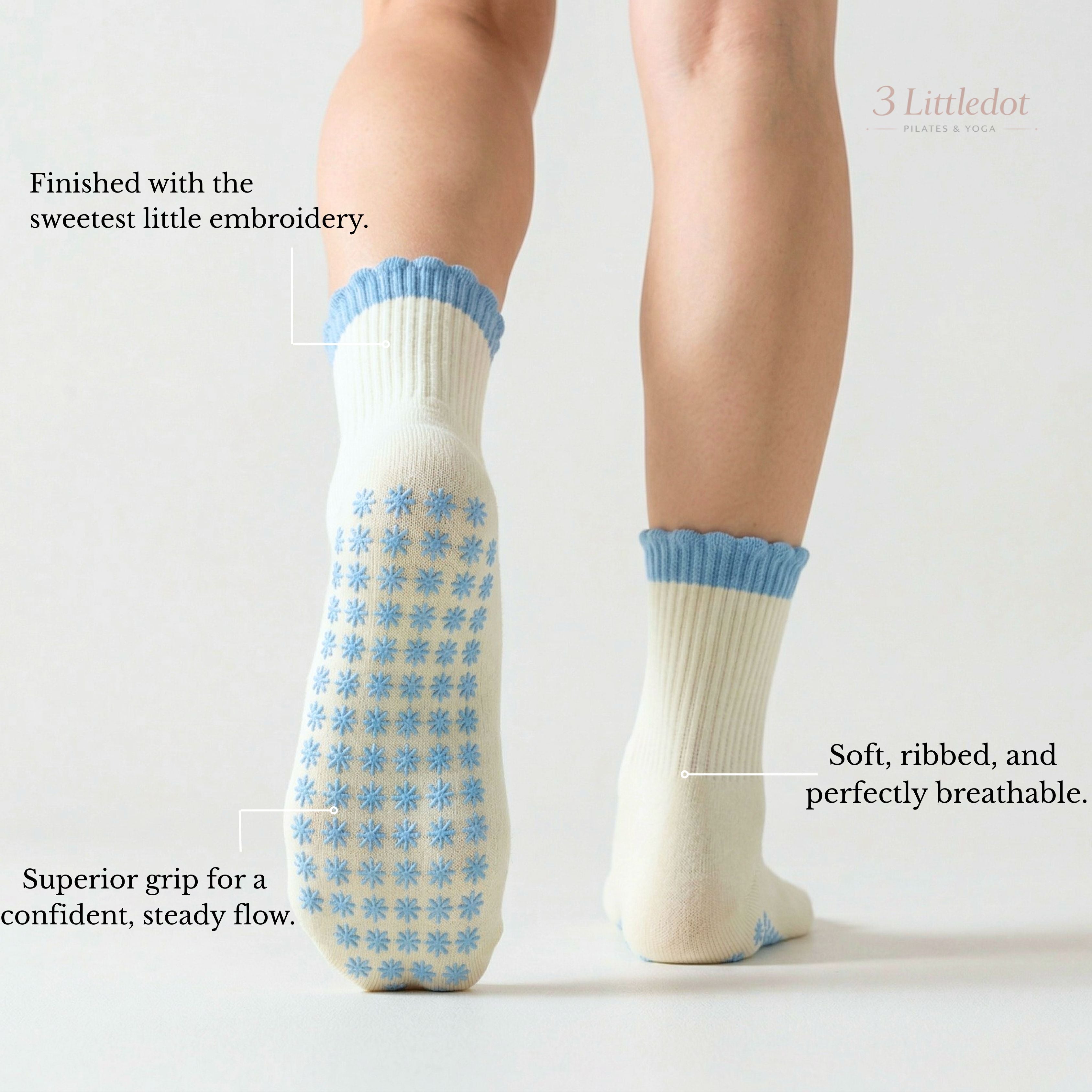 Varsity Club | Soft Stripe Crew Grip Socks