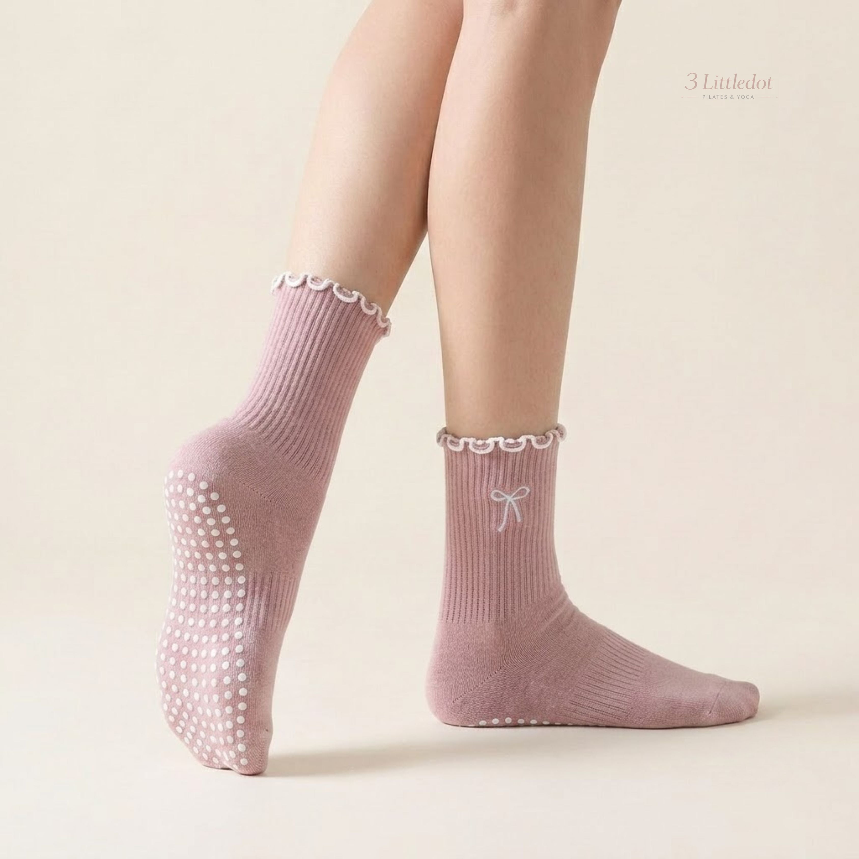 Little Joy | Ruffle Ribbon Crew Grip Socks