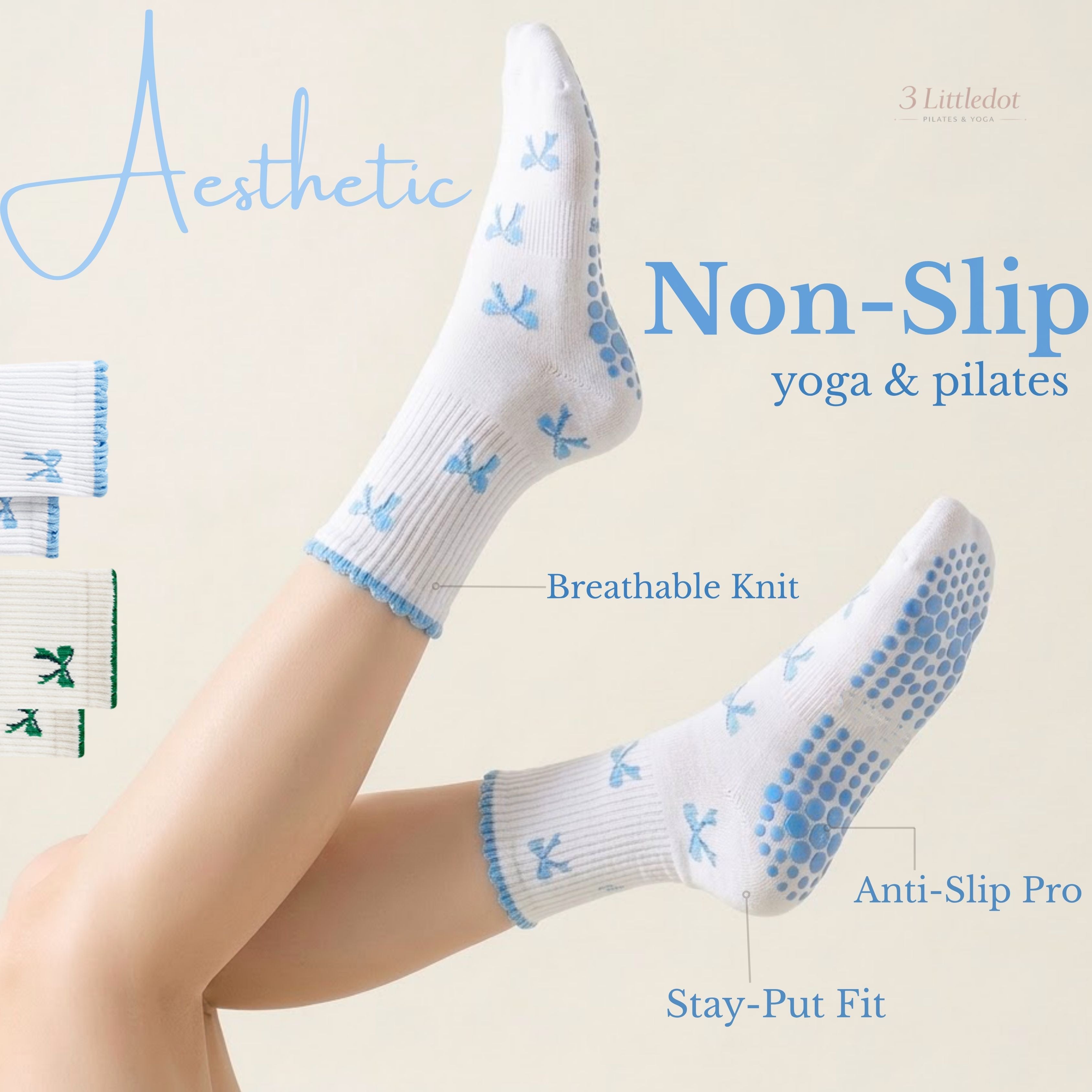 Little Joy | 'Blue Frequency' Crew Grip Socks