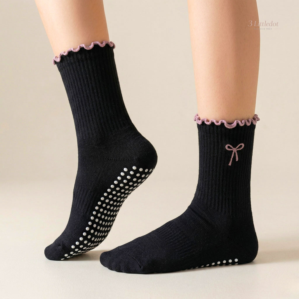 Little Joy | Ruffle Ribbon Crew Grip Socks
