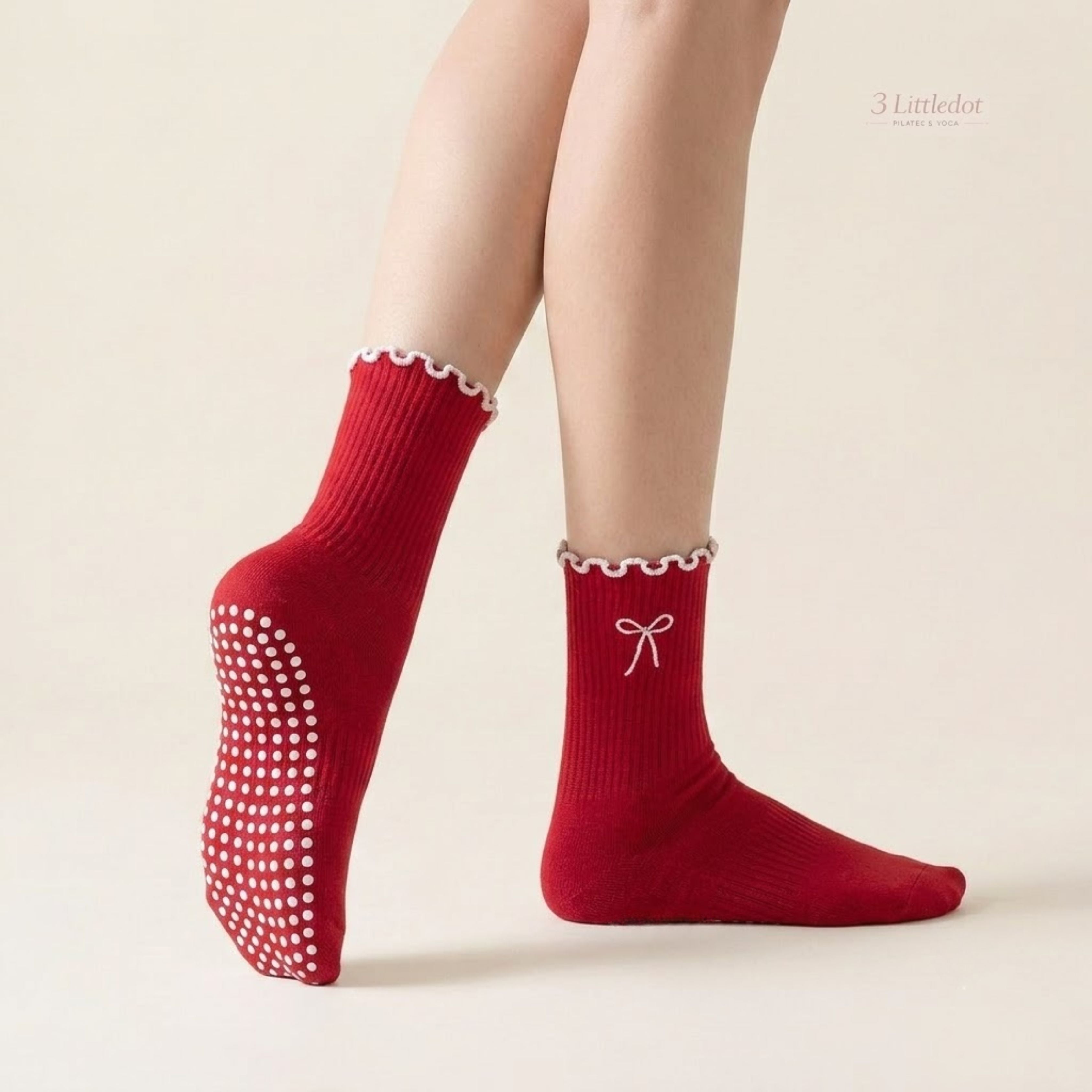 Little Joy | Ruffle Ribbon Crew Grip Socks