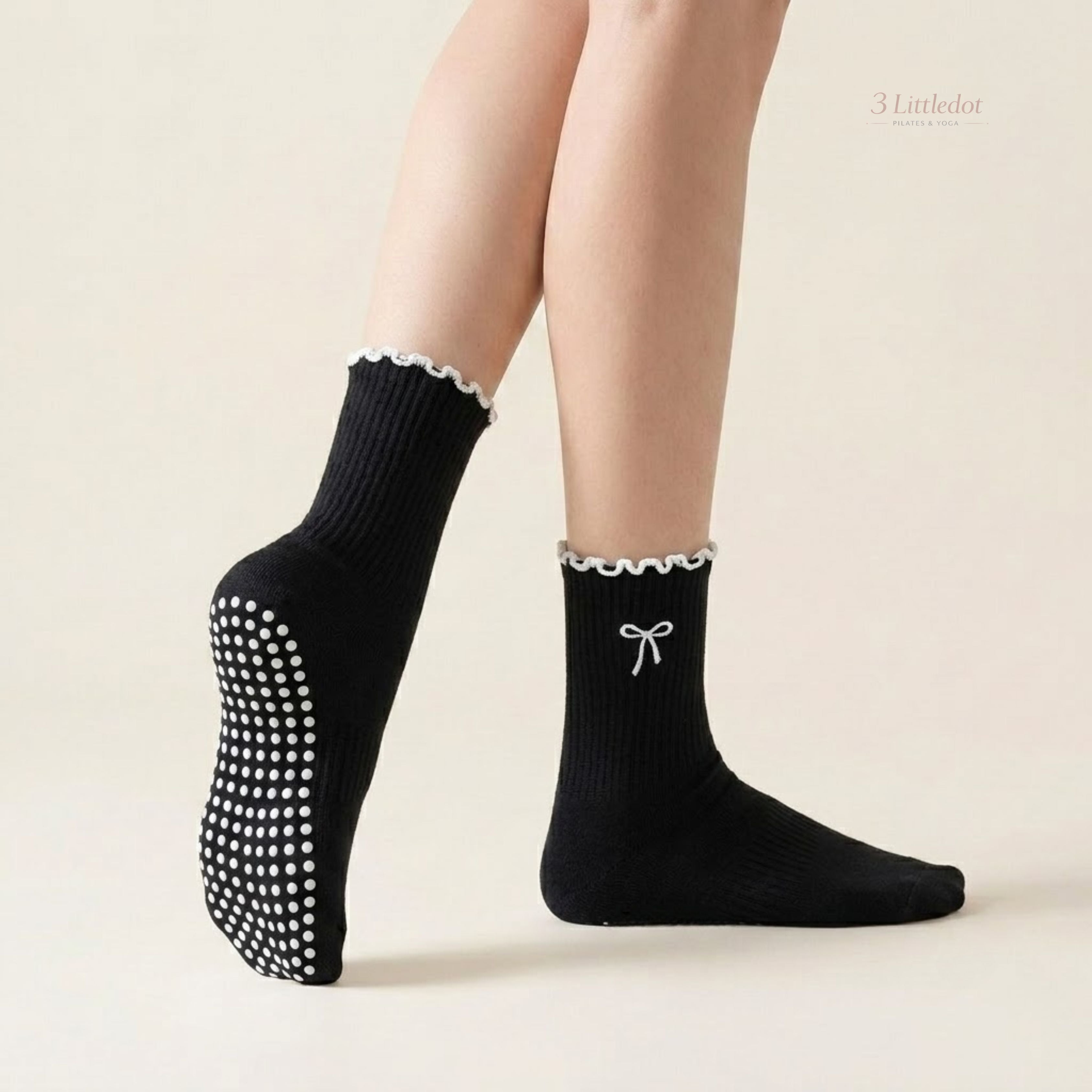 Little Joy | Ruffle Ribbon Crew Grip Socks