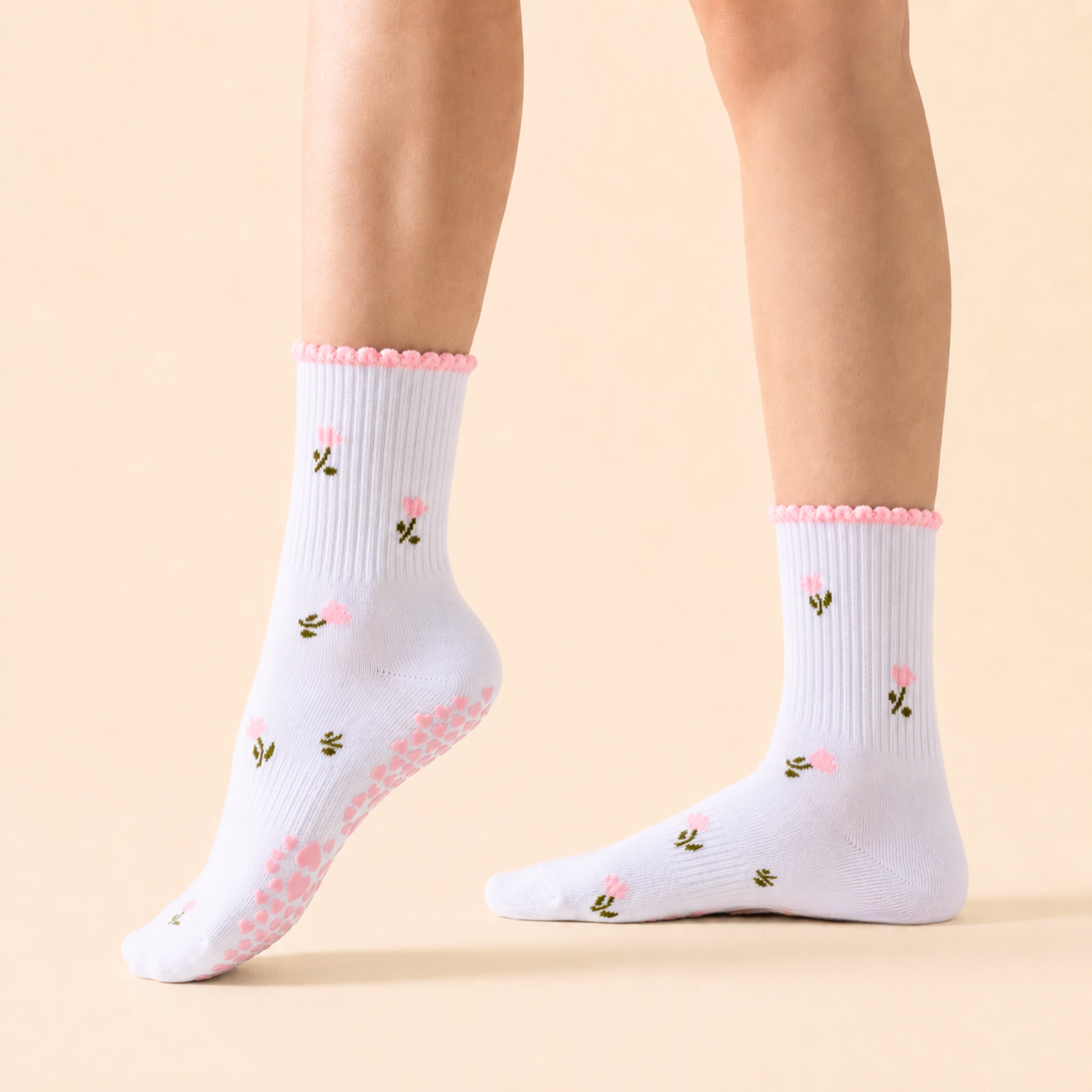 Little Joy | Tiny Motif Crew Grip Socks