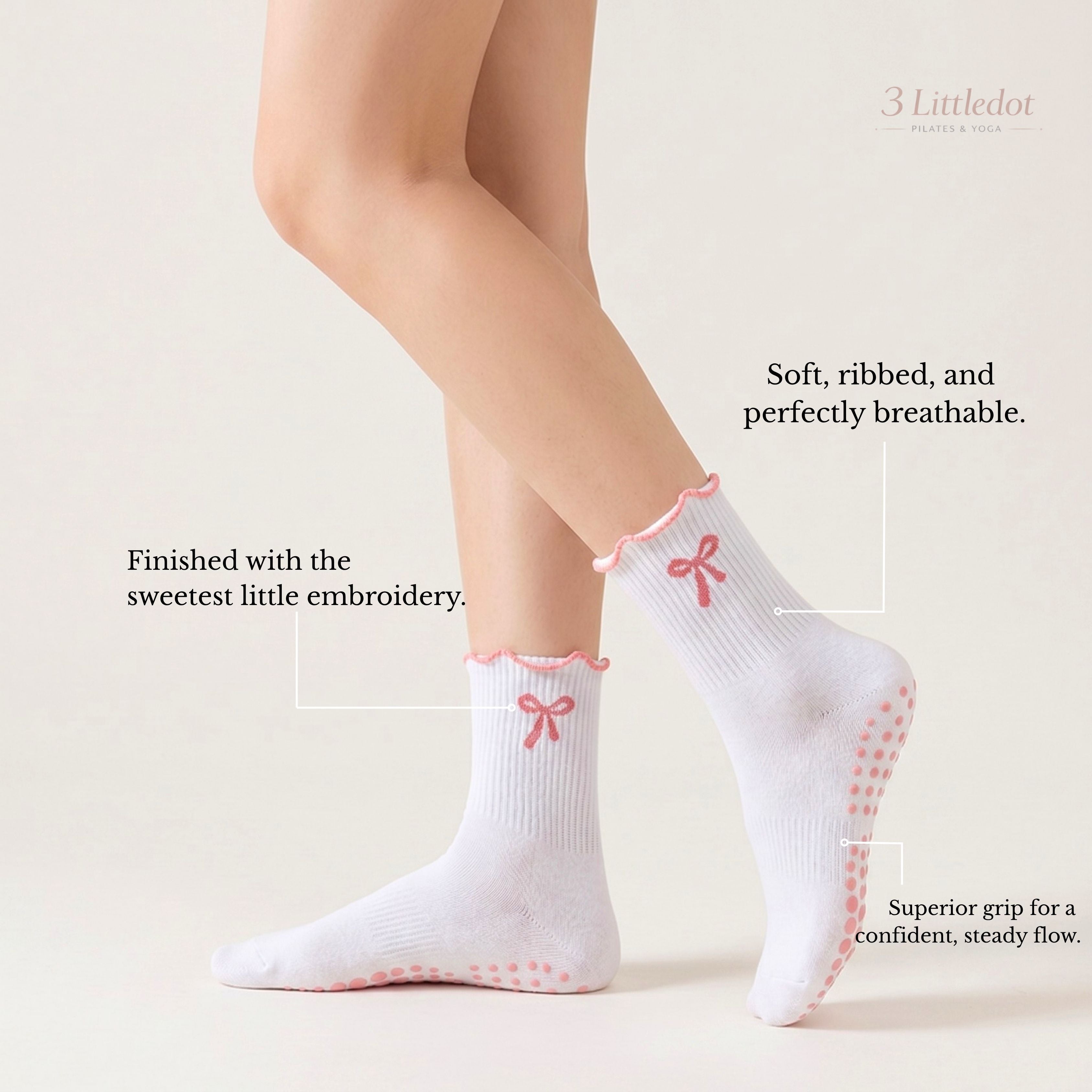 Little Joy | Ruffle Ribbon Crew Grip Socks