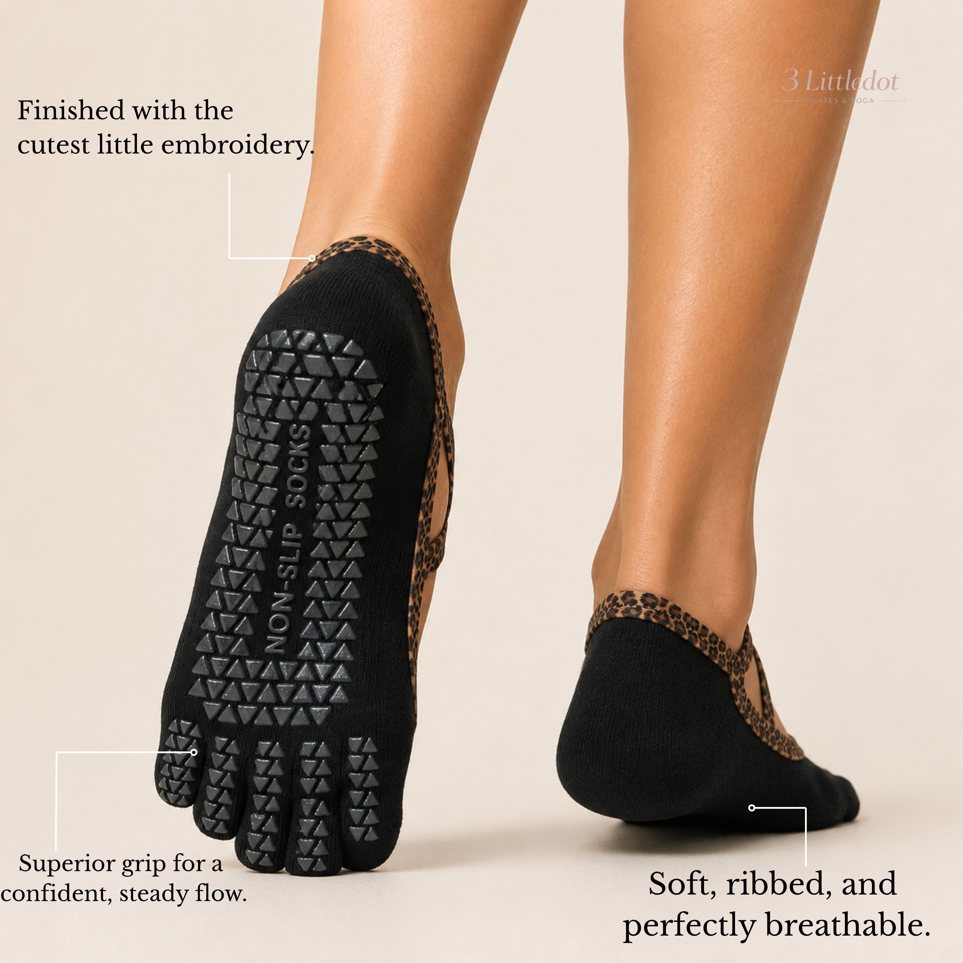 Ballet Muse | 5-toe Strap Grip Socks