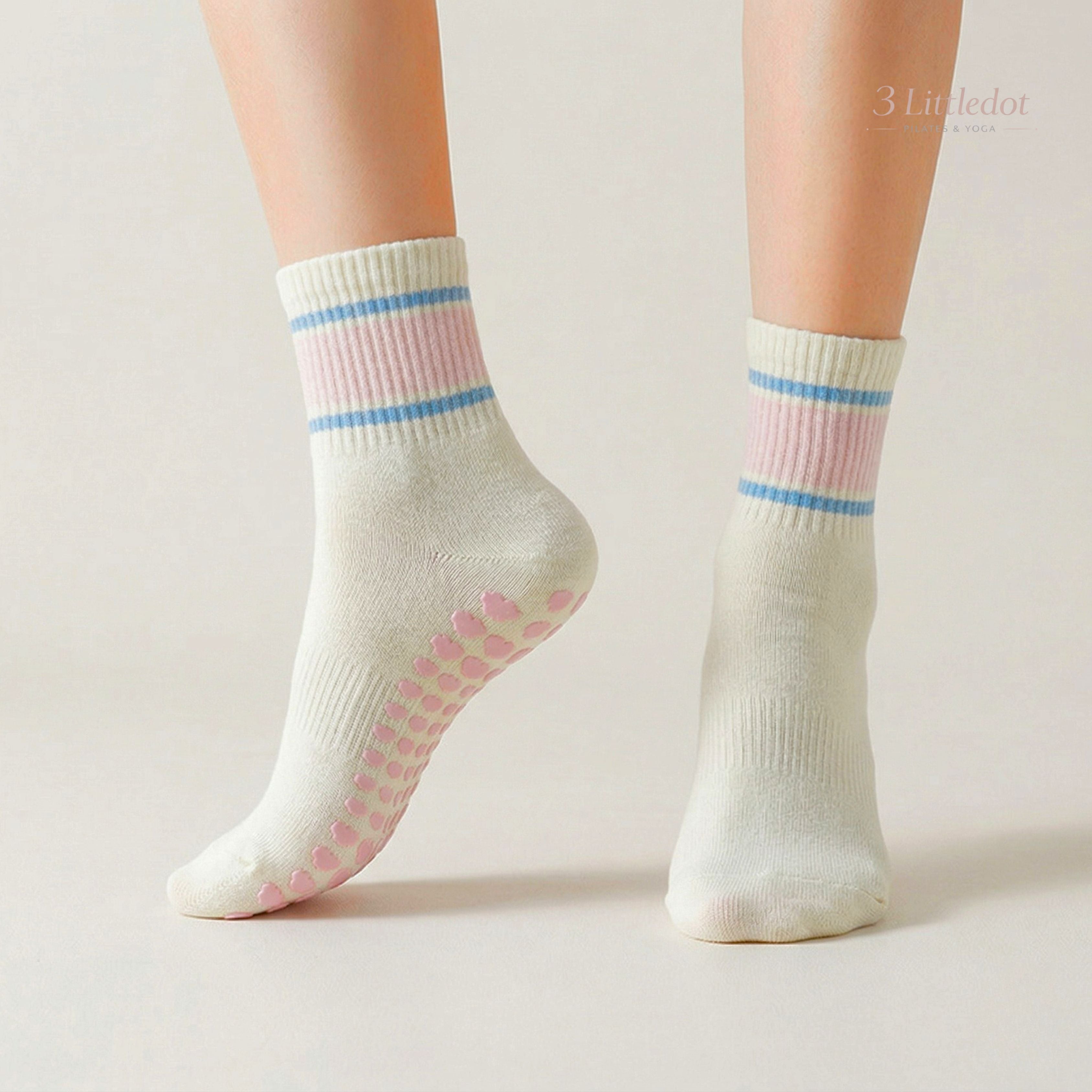 Varsity Club | Soft Stripe Crew Grip Socks