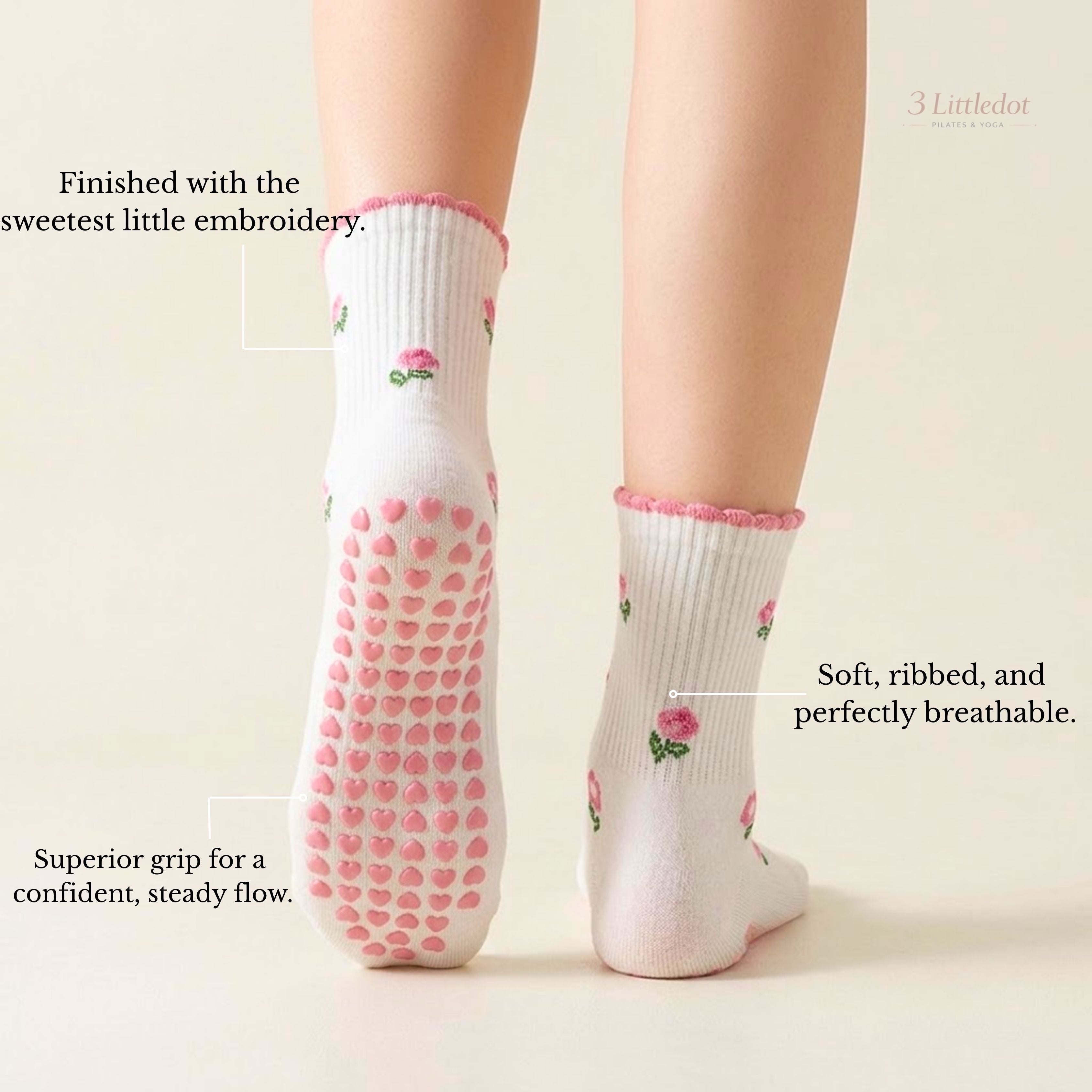 Little Joy | Tiny Motif Crew Grip Socks