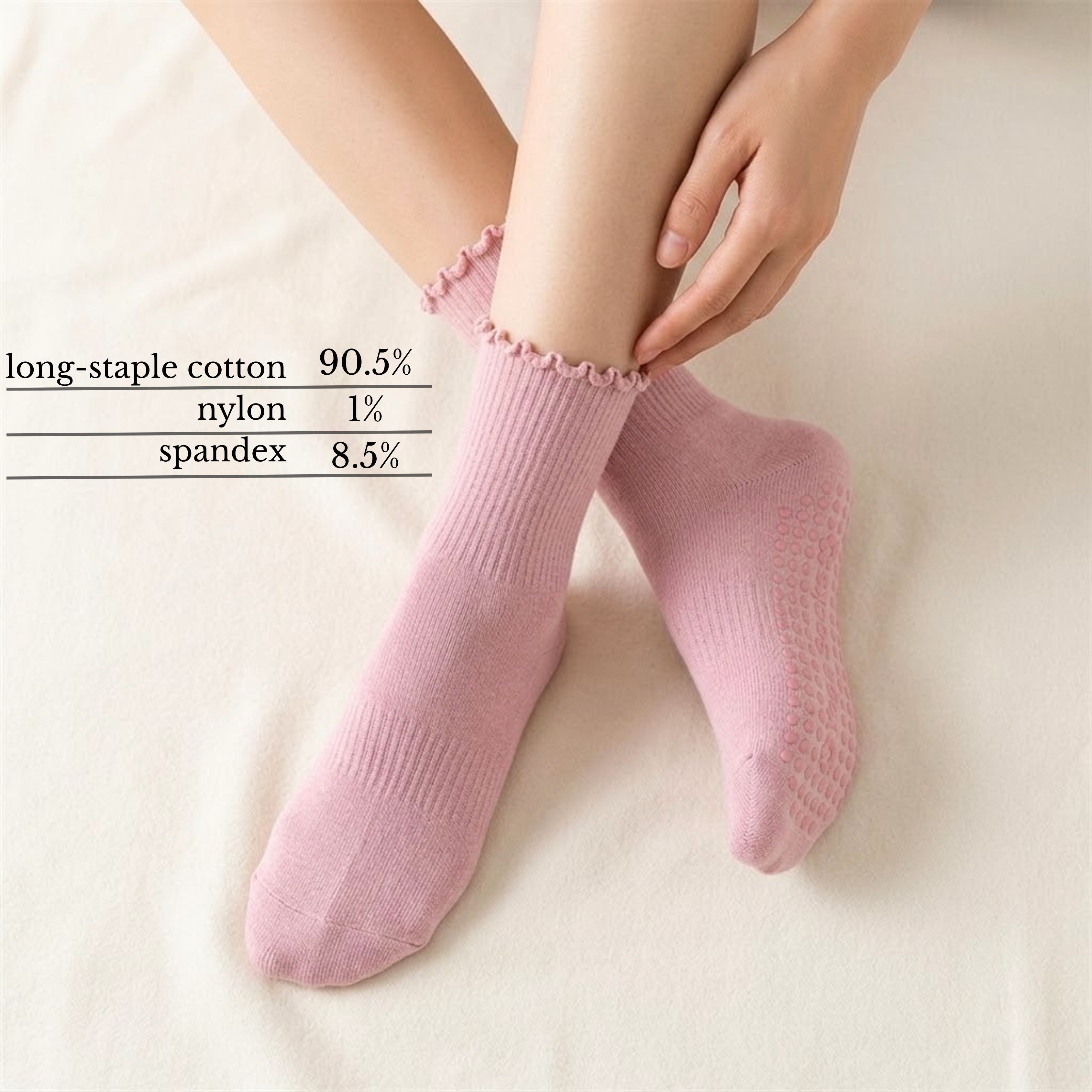 Everyday Dot | Ruffle Crew-Grip Socks