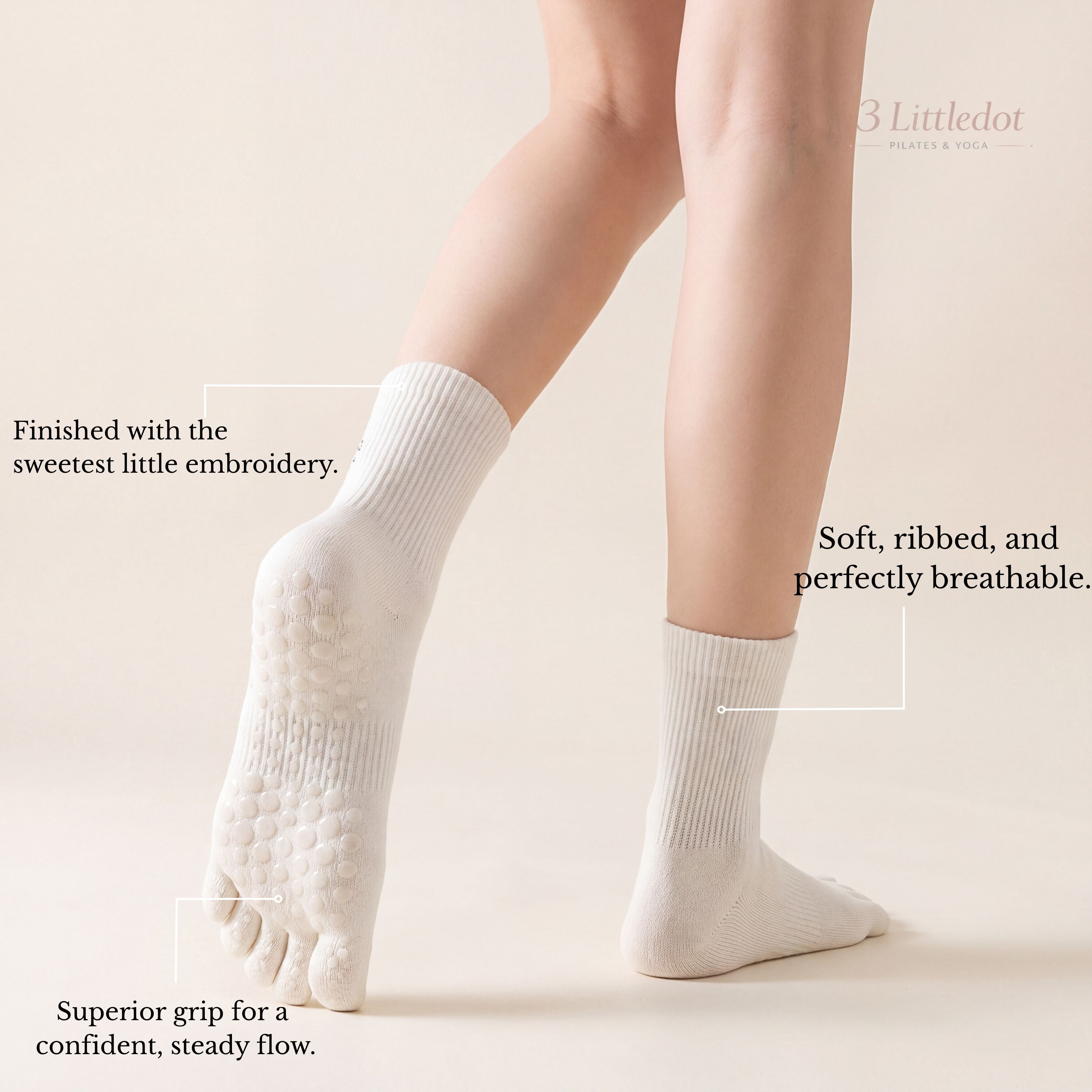Little Joy | 5-toe Crew Grip Socks