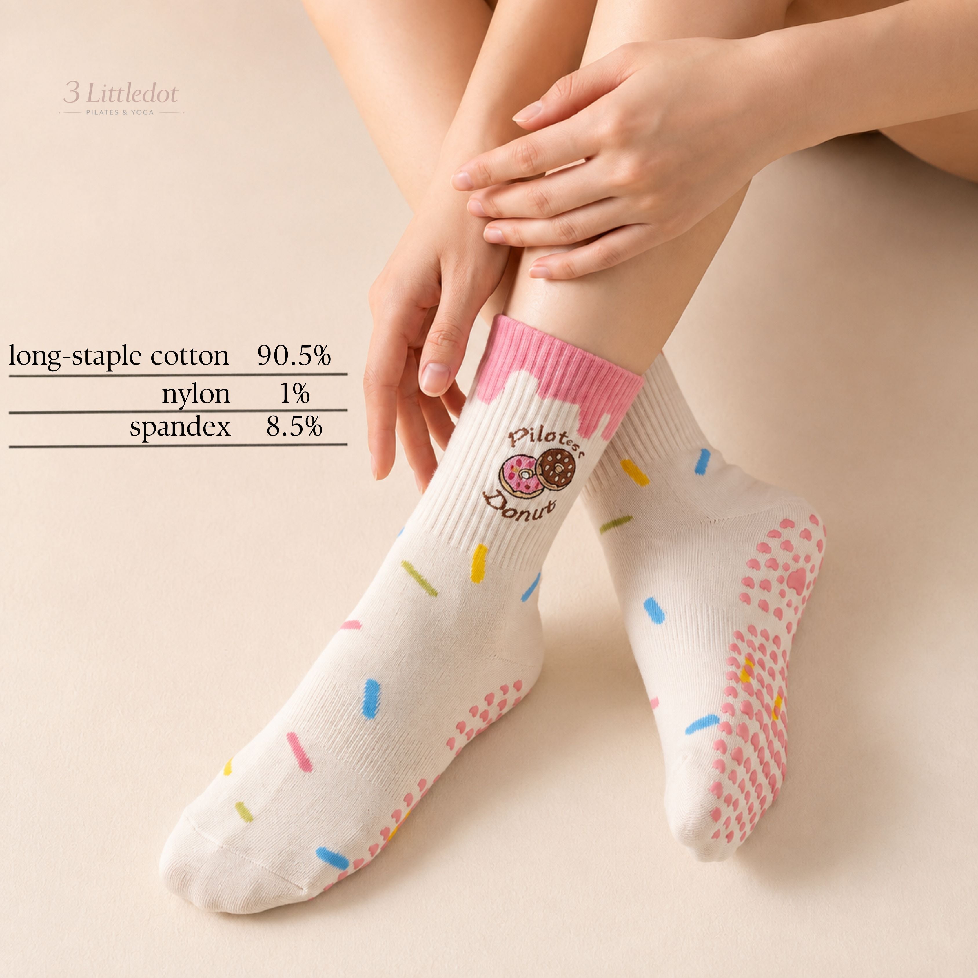 Little Joy | 'Strawberry Donut' Crew Grip Socks