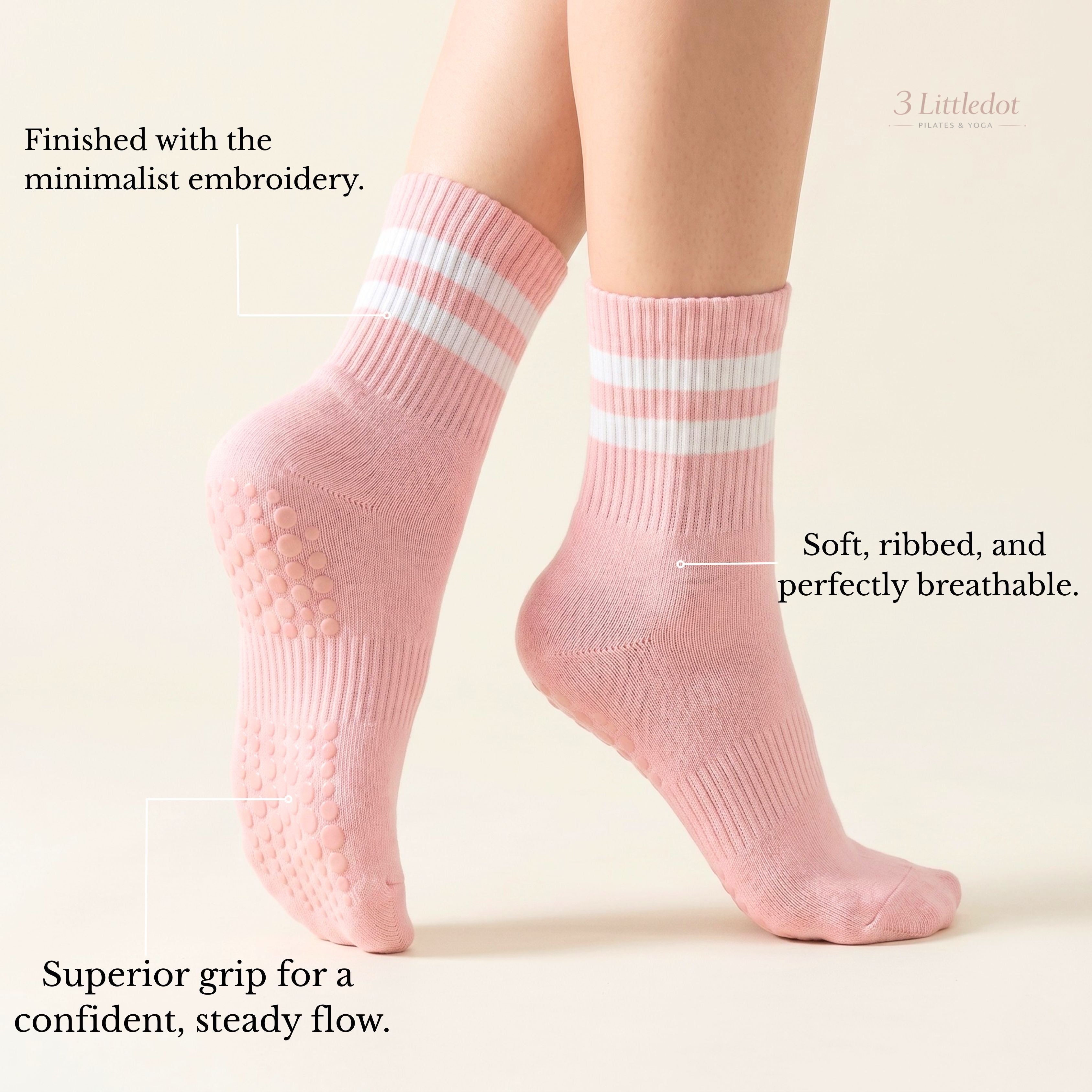Varsity Club | Classic-Stripe Crew Grip Socks