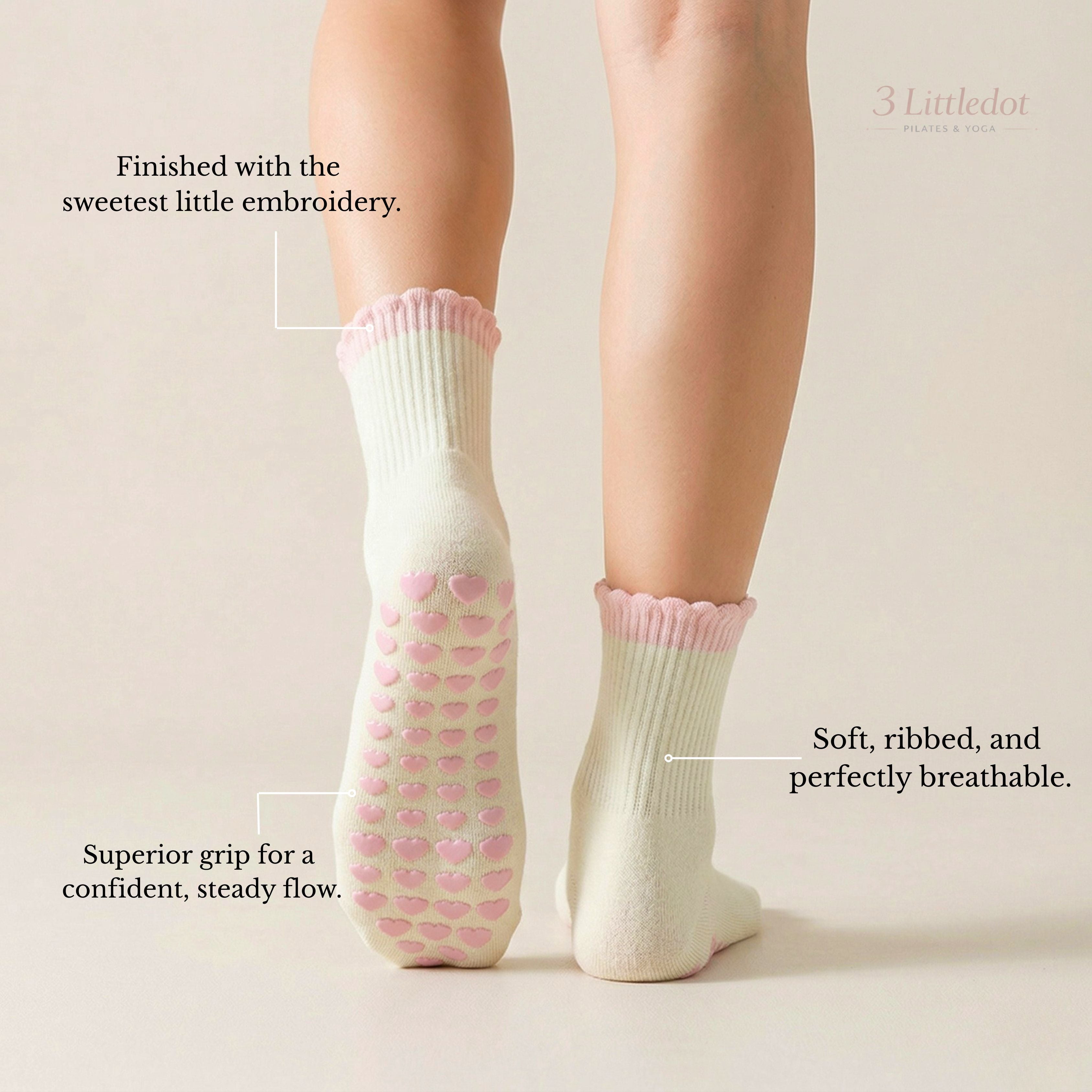 Varsity Club | Soft Stripe Crew Grip Socks