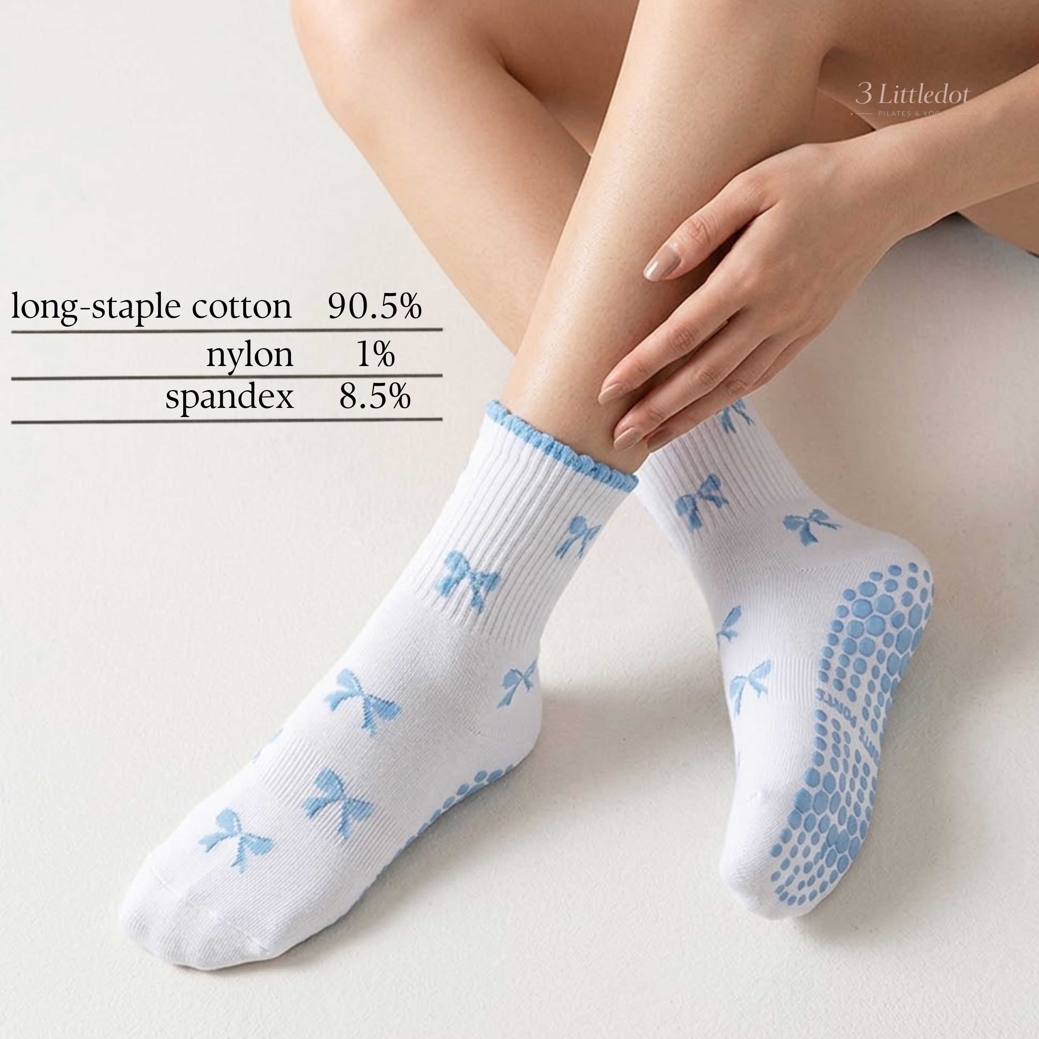Little Joy | 'Blue Frequency' Crew Grip Socks