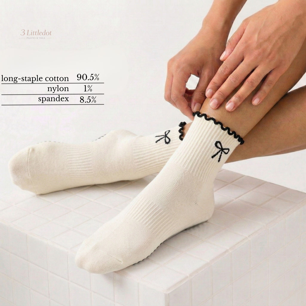 Little Joy | Ruffle Ribbon Crew Grip Socks