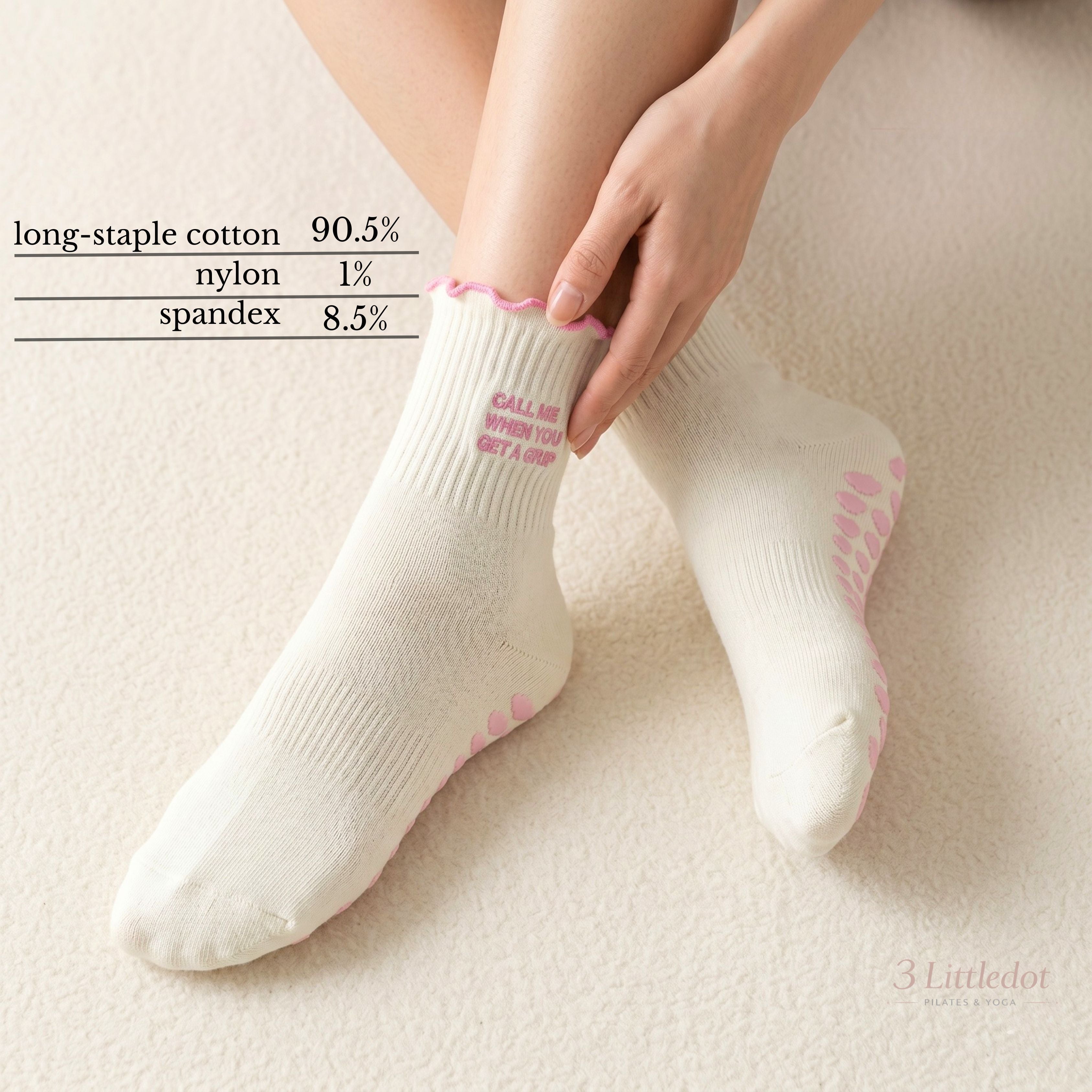 Varsity Club | Soft Stripe Crew Grip Socks