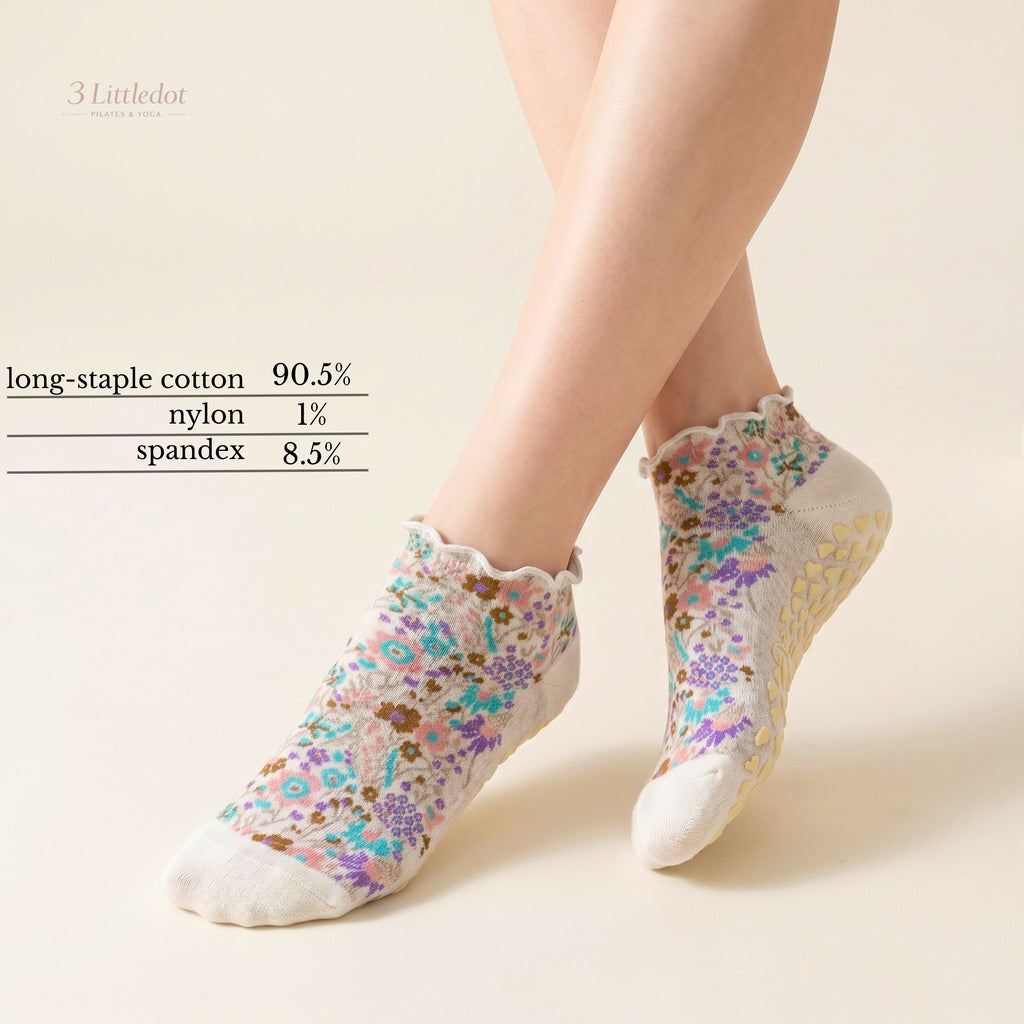 Studio Grace | ‘Vintage Bloom’ Low-Cut Grip Socks