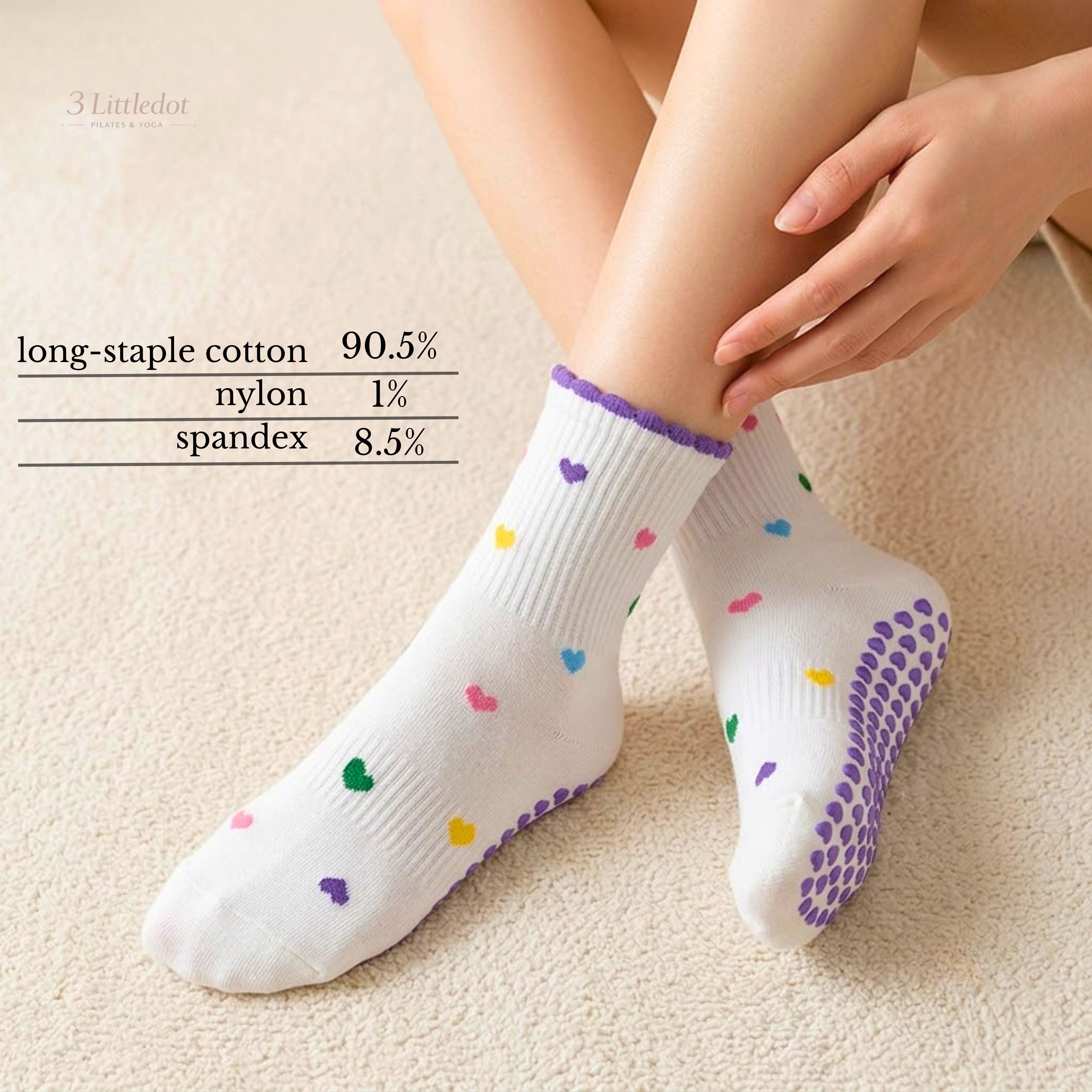 Little Joy | Tiny Motif Crew Grip Socks