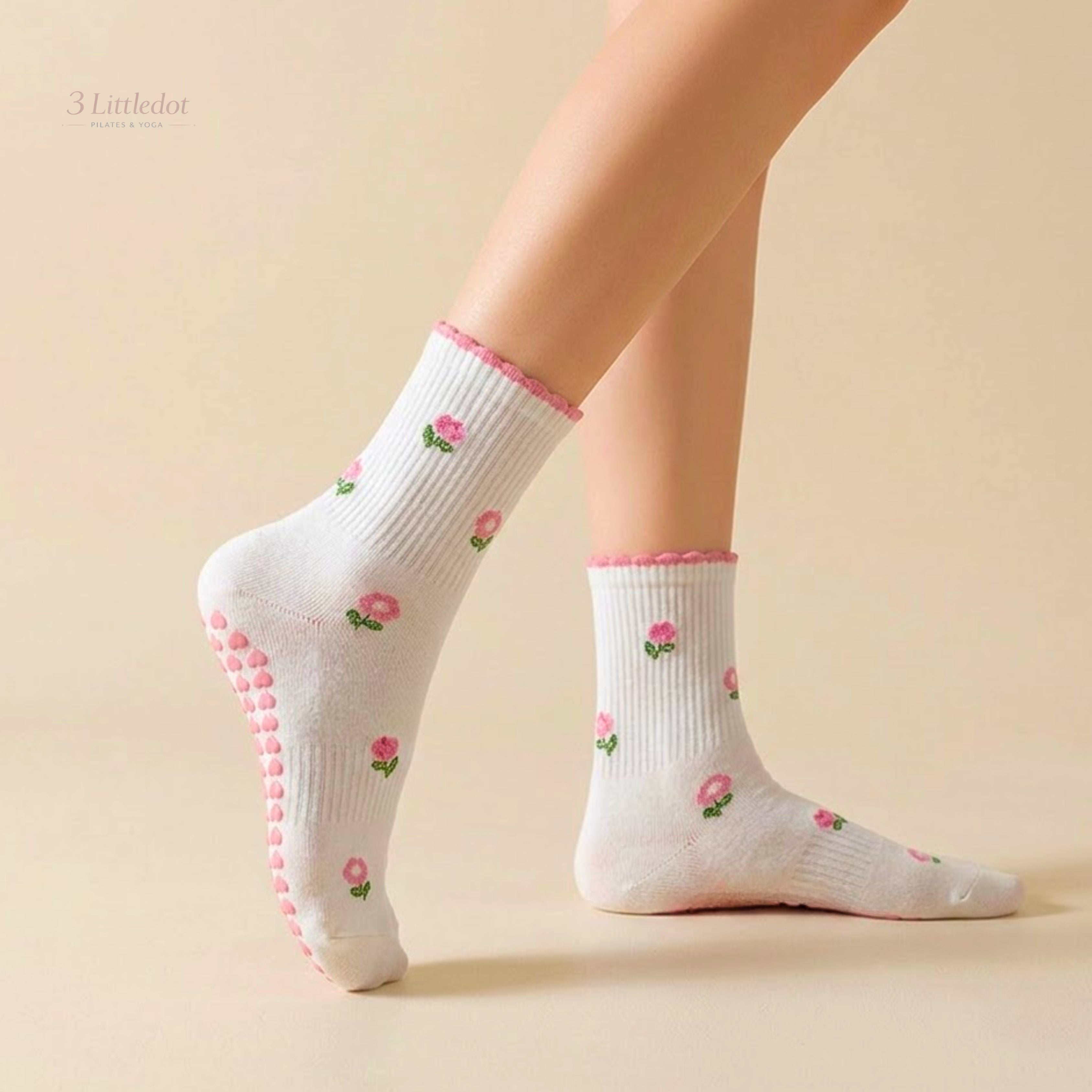 Little Joy | Tiny Motif Crew Grip Socks