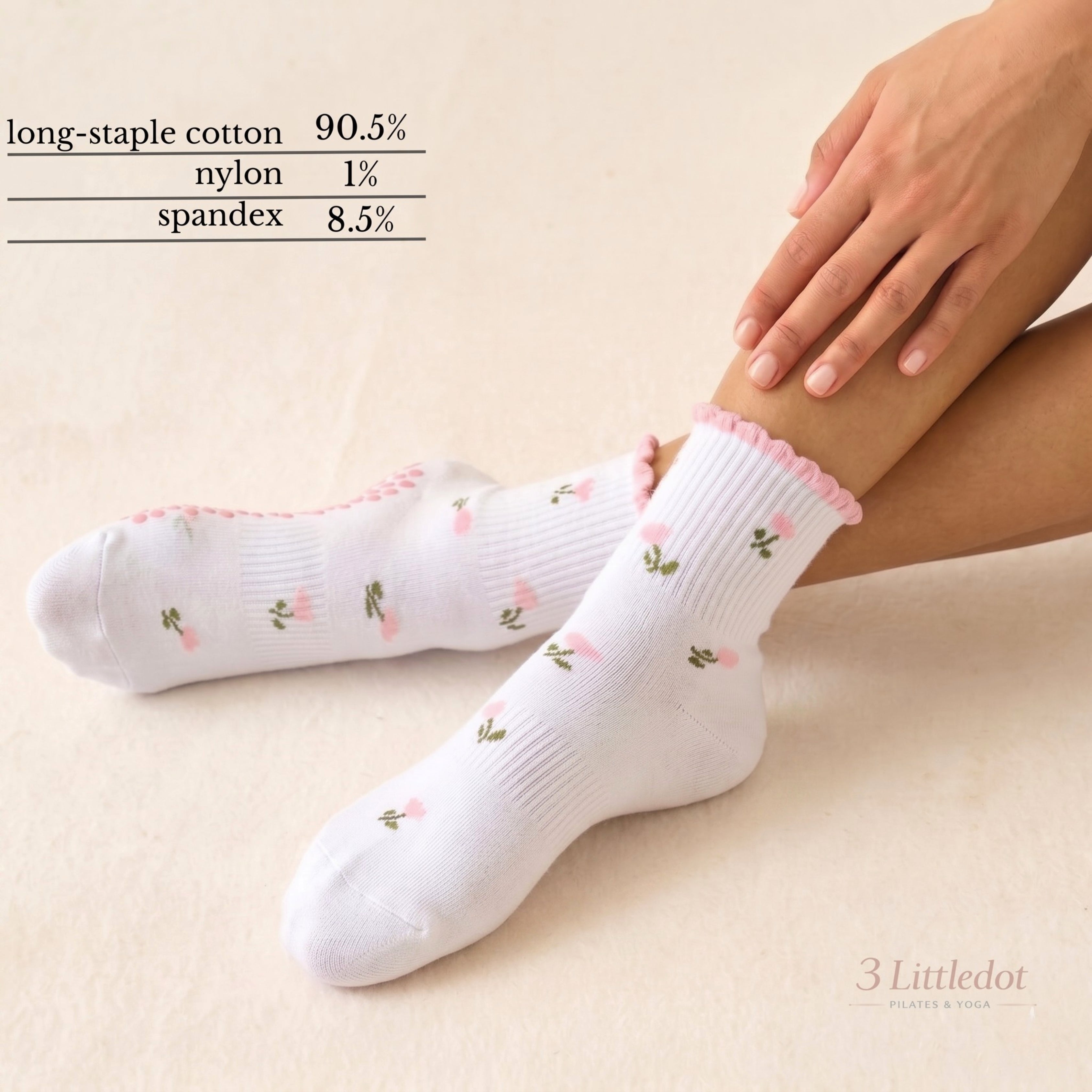 Little Joy | Tiny Motif Crew Grip Socks