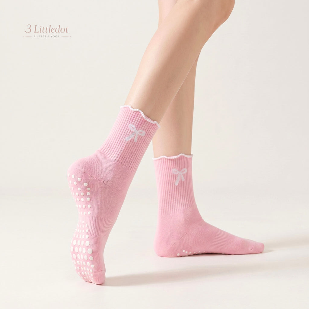 Little Joy | Ruffle Ribbon Crew Grip Socks