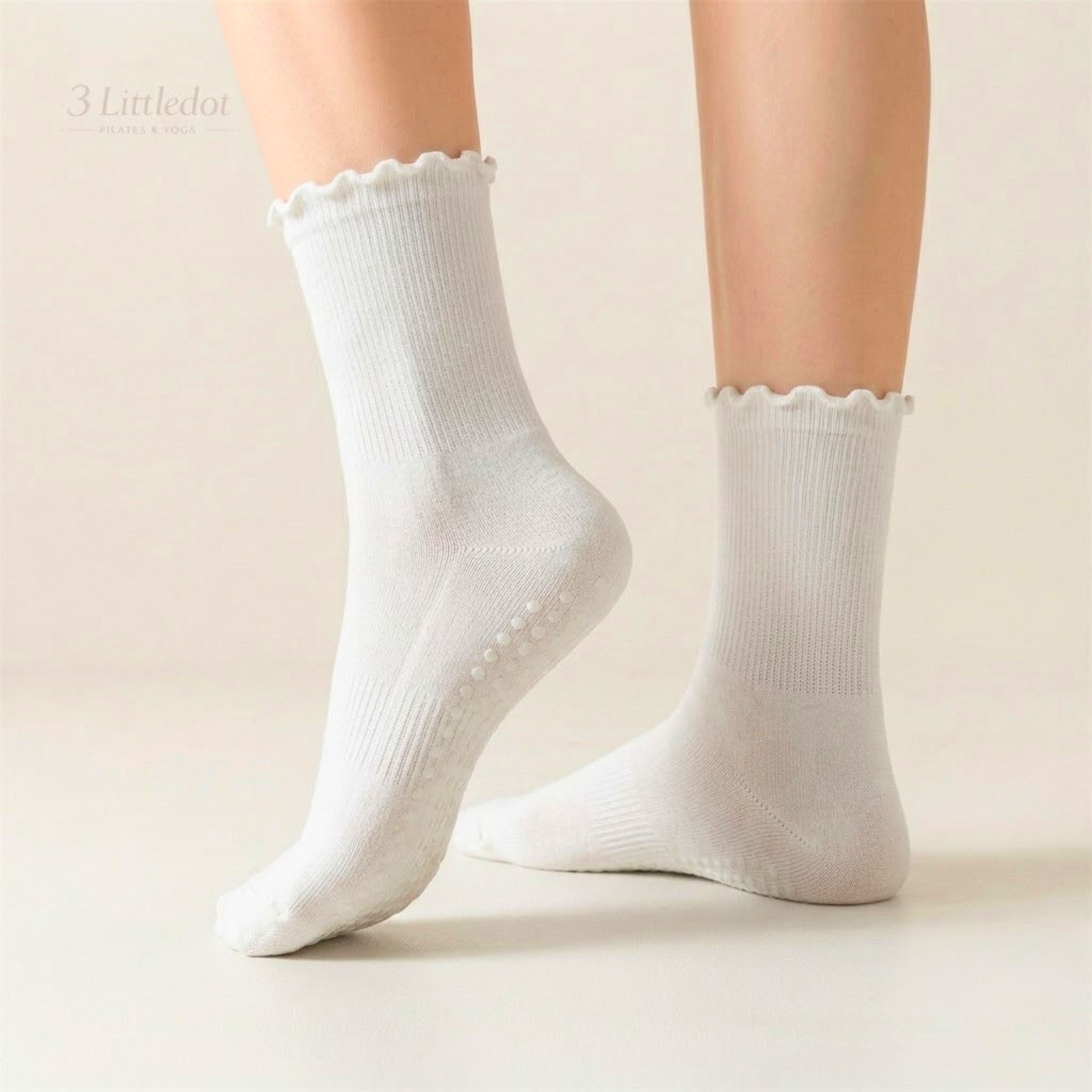 Everyday Dot | Ruffle Crew-Grip Socks