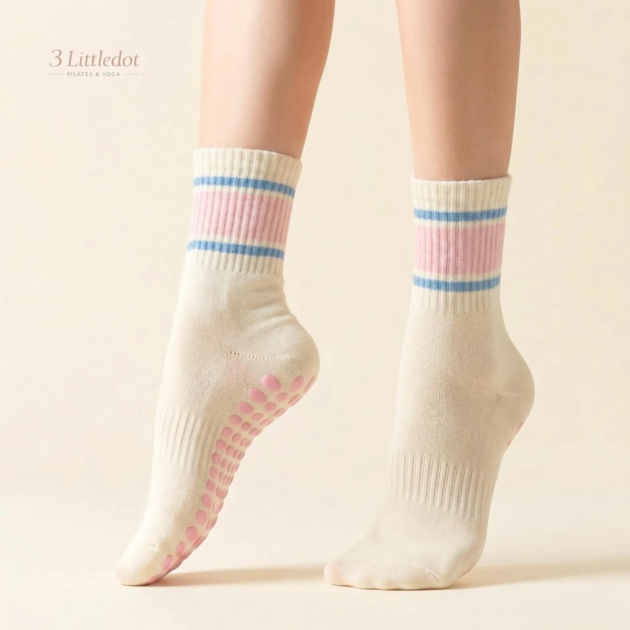Varsity Club | Soft Stripe Crew Grip Socks