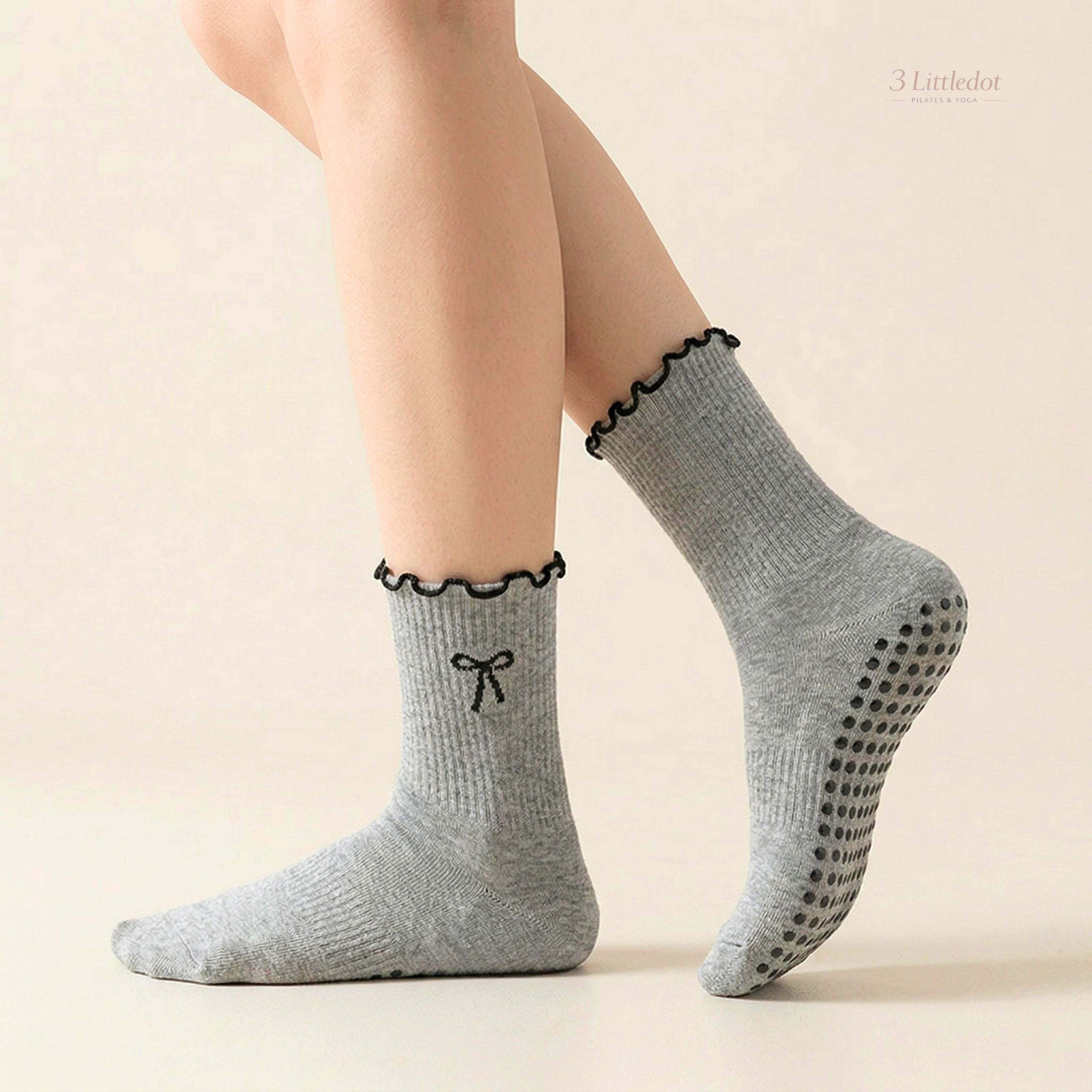 Little Joy | Ruffle Ribbon Crew Grip Socks