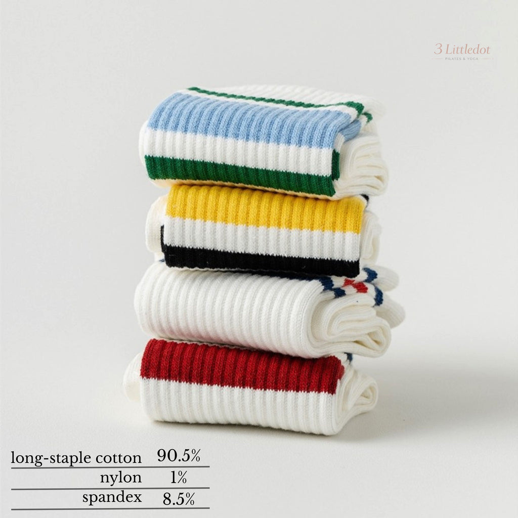 Varsity Club | Triple-Stripe Crew Grip Socks