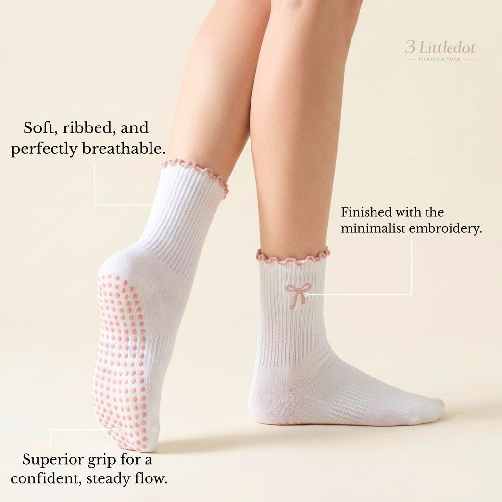 Little Joy | Ruffle Ribbon Crew Grip Socks