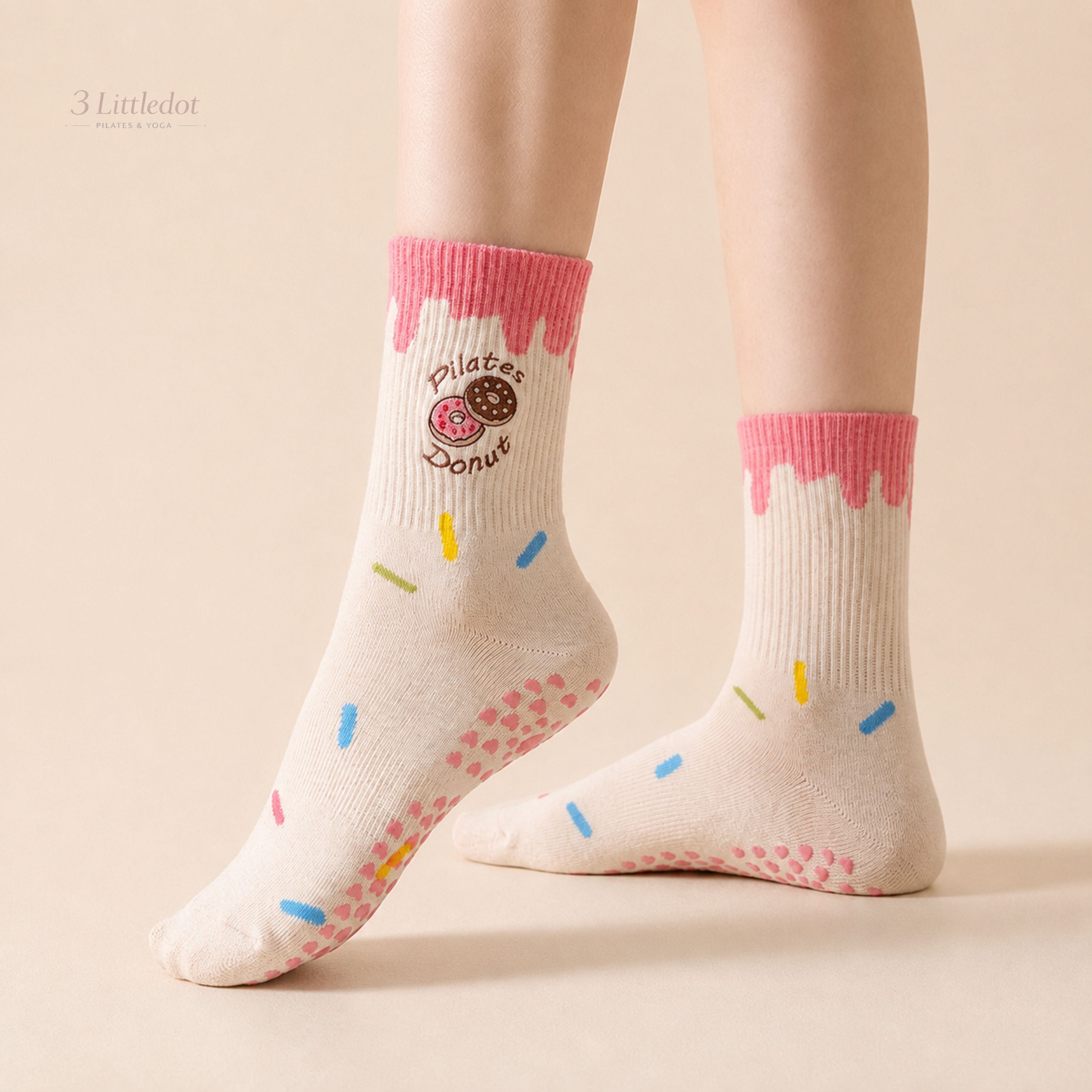 Little Joy | 'Strawberry Donut' Crew Grip Socks