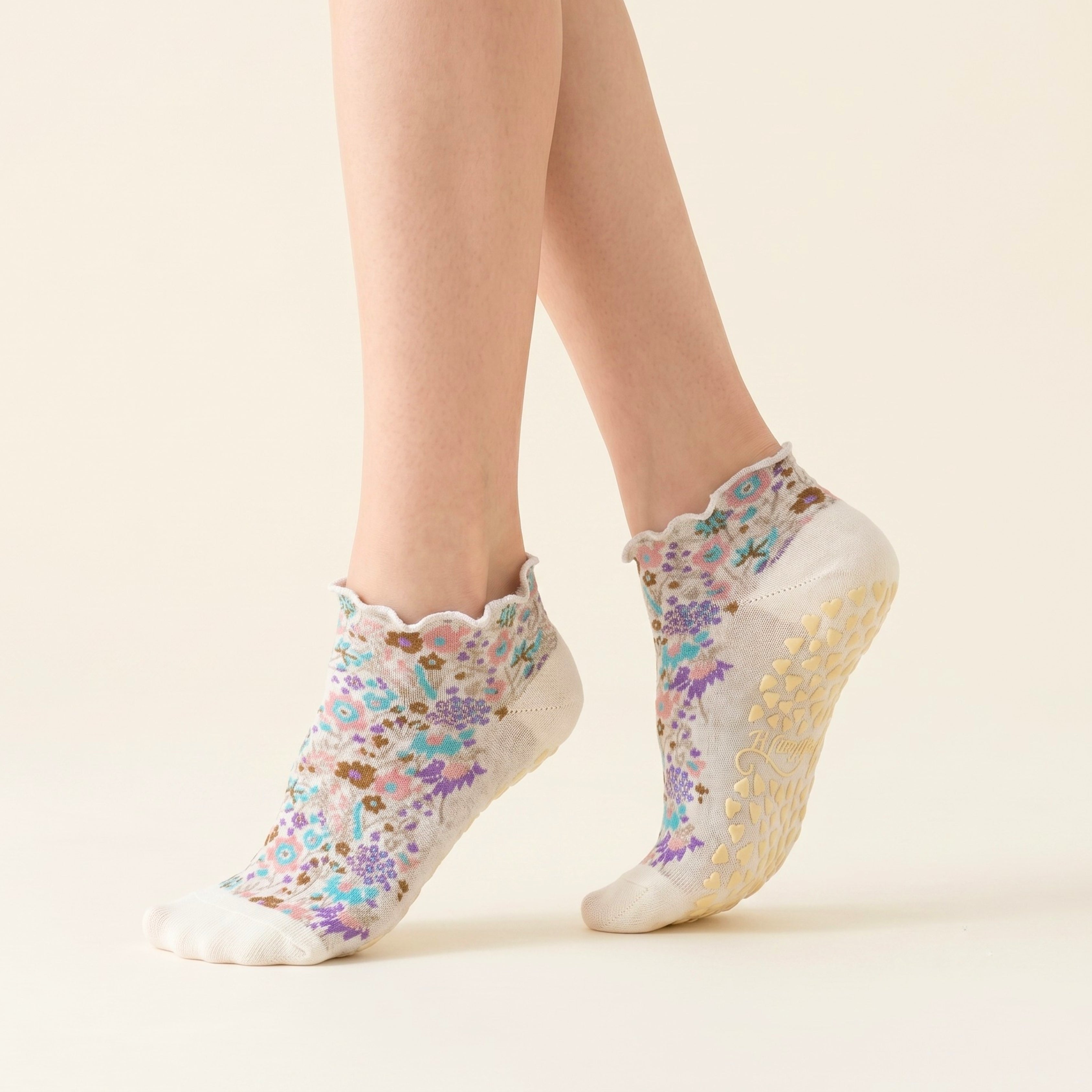 Studio Grace | ‘Vintage Bloom’ Low-Cut Grip Socks