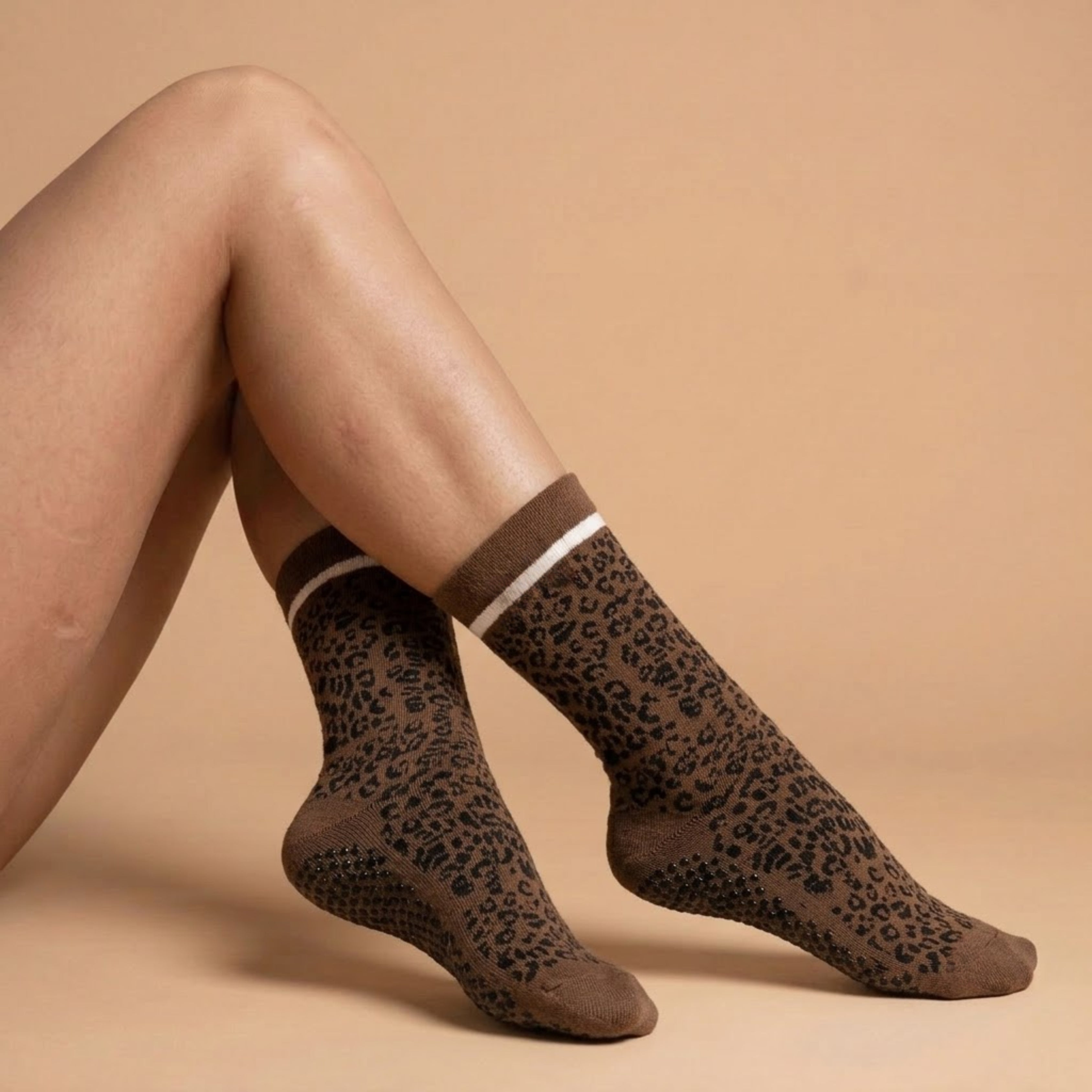 Studio Grace | Wildcat Stripe Crew Grip Socks