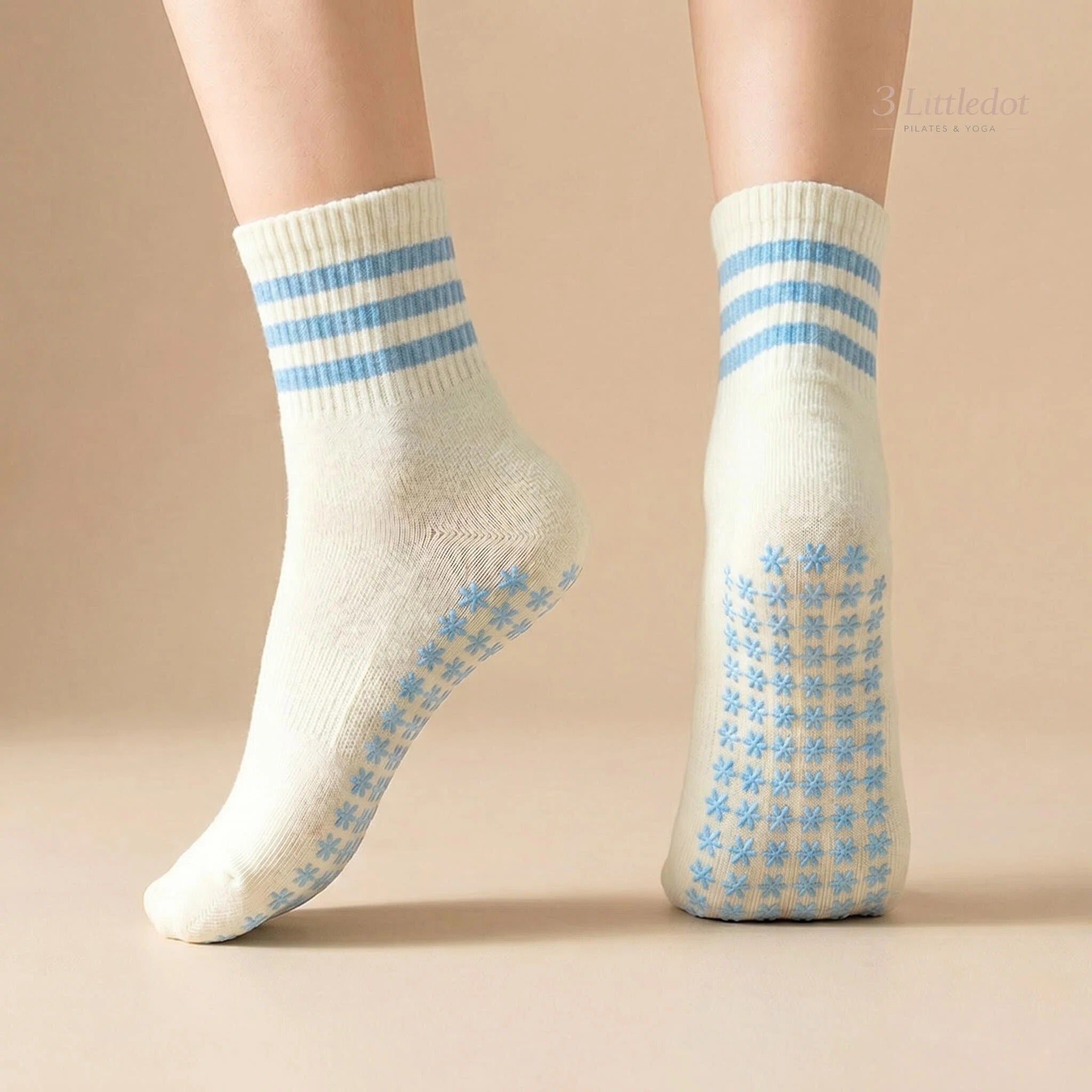 Varsity Club | Soft Stripe Crew Grip Socks